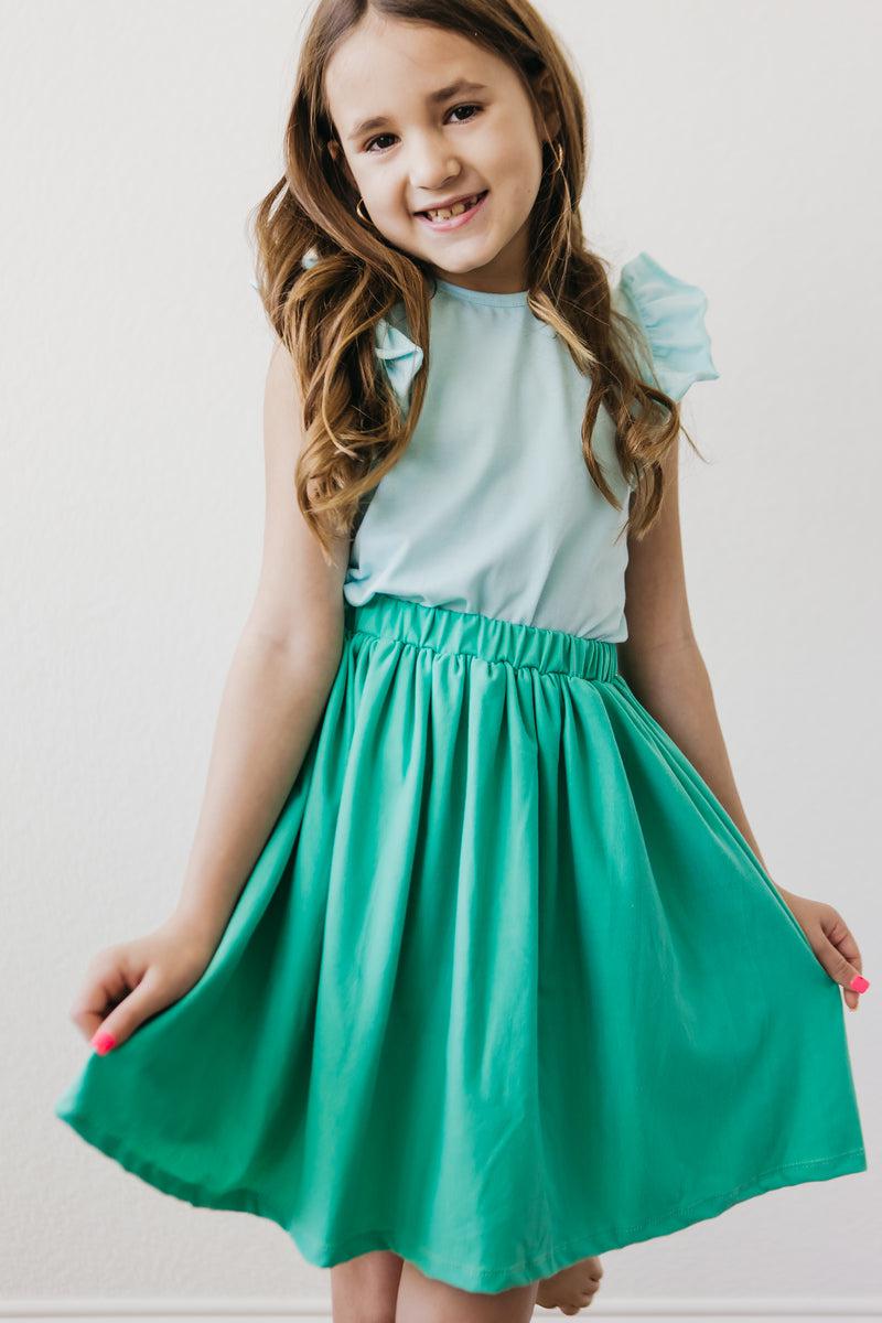 Mila & Rose ® Aqua S/S Ruffle Tee — lifestyle context