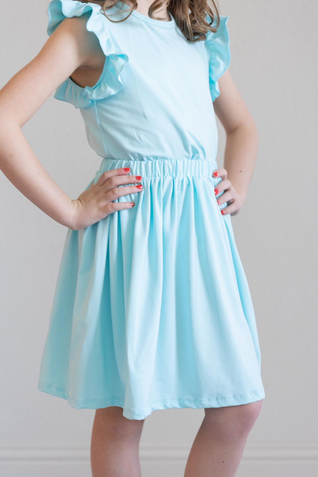 Mila & Rose ® Aqua S/S Ruffle Tee — alternative angle