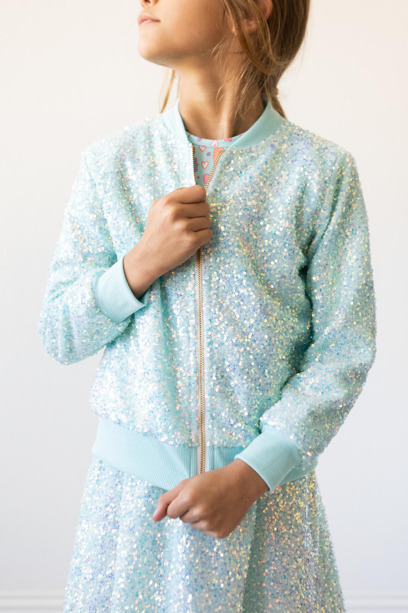 Mila & Rose ® Aqua Sequin Jacket — main product shot