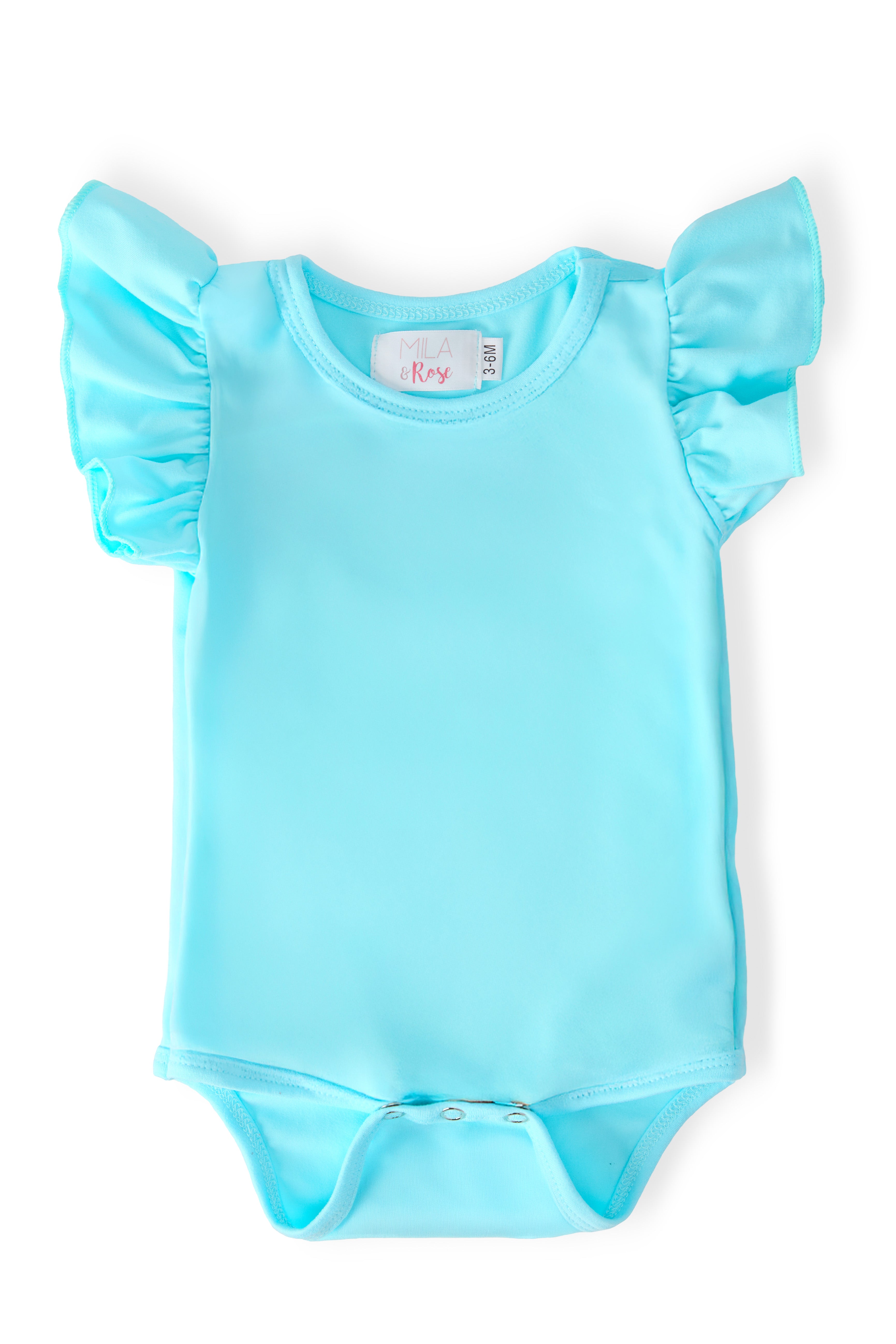 Mila & Rose ® Aqua S/S Flutter Bodysuit — main product shot