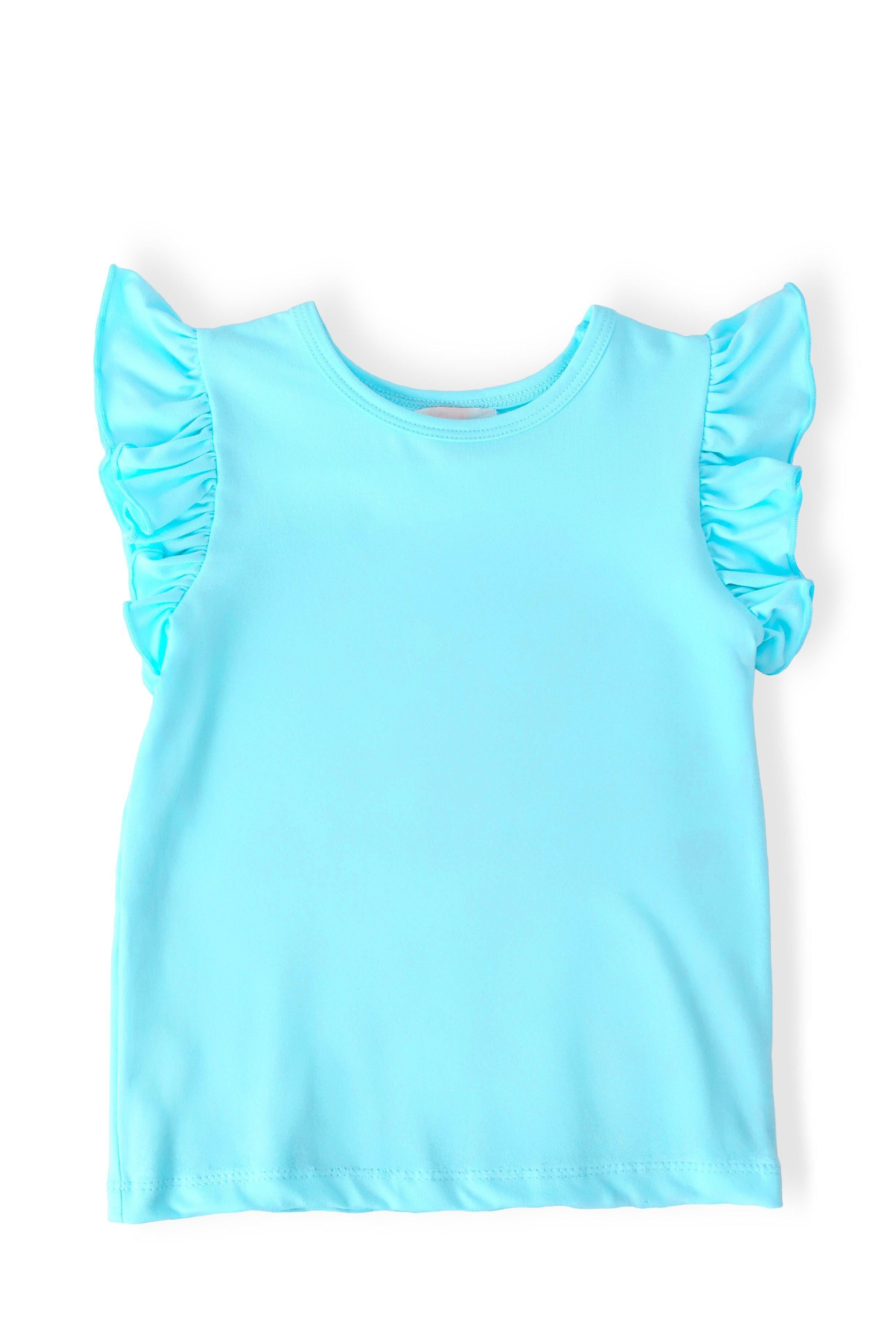 Mila & Rose ® Aqua S/S Ruffle Tee — main product shot