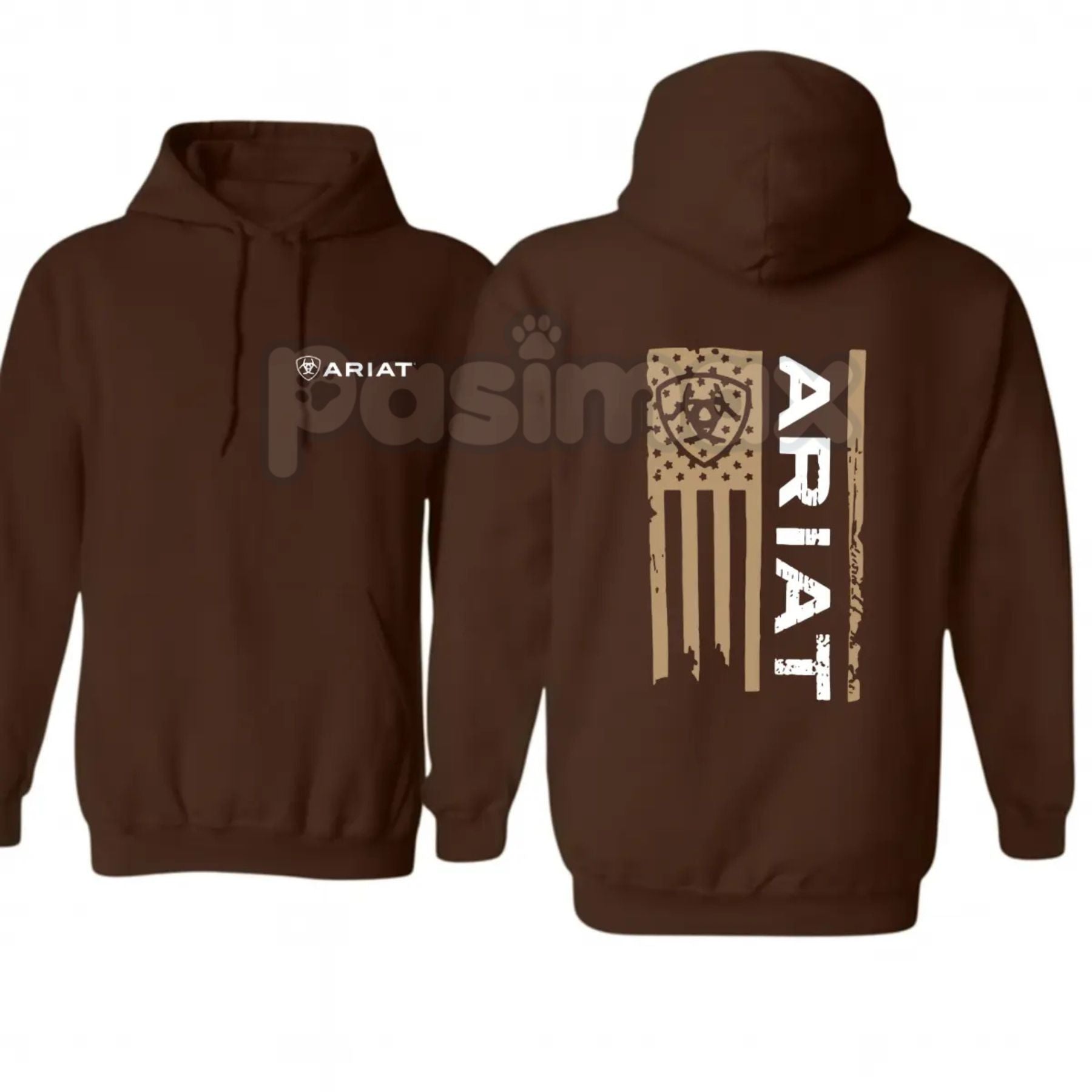 Pasimax Ariat Flag Hoodie – Western Lifestyle Apparel Pullover, Classic Cowboy Style & American Flag Graphic, Unisex — main p