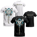 Ariat Tribal Skull T-Shirt – Western Bull Skull & Feathers Graphic, Premium 100% Cotton Blue Aztec Pattern Top, Soft Lived-In Heavyweight Southwestern Ranch Shirt, Made in USA