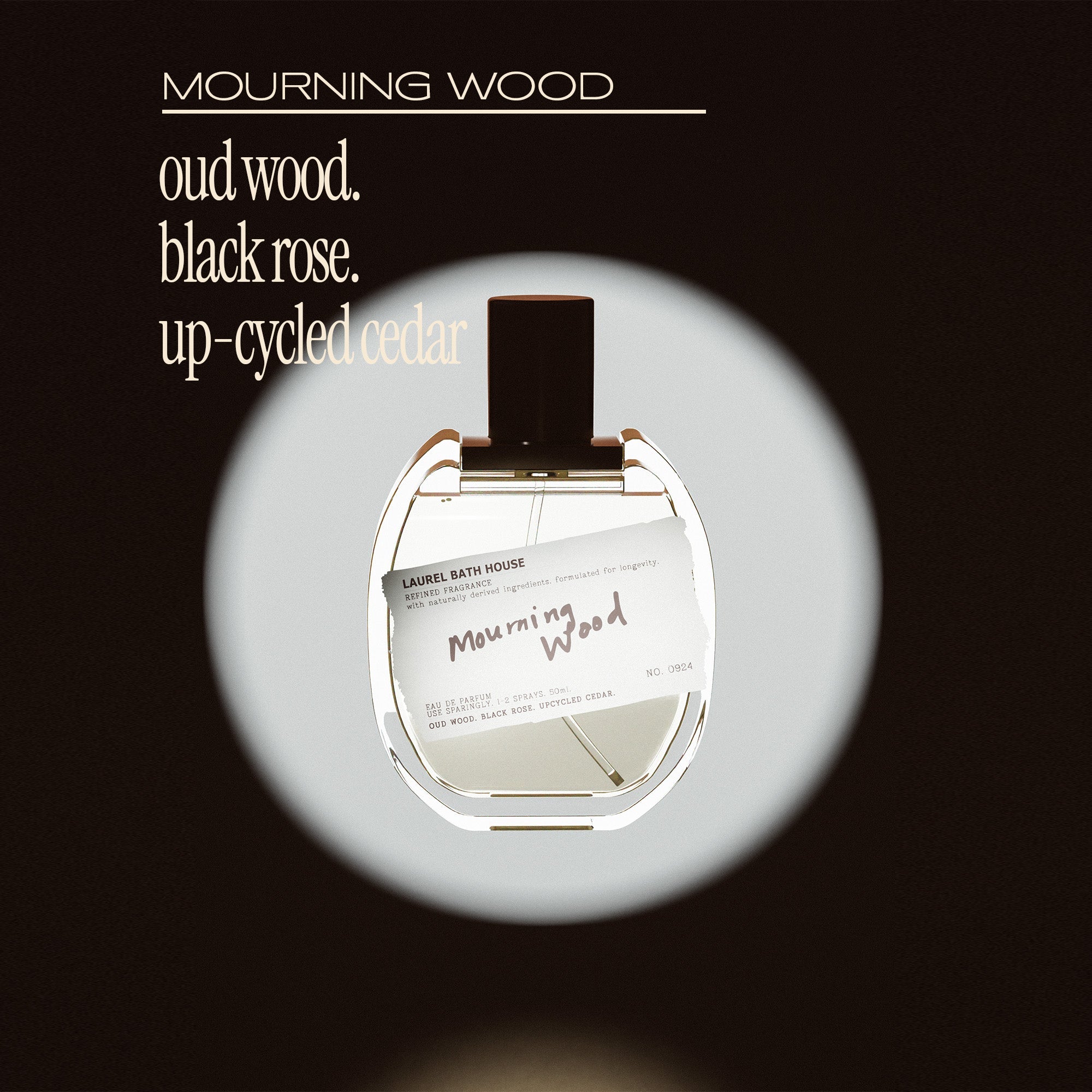 Laurel Bath House Mourning Wood Eau de Parfum — detail close-up