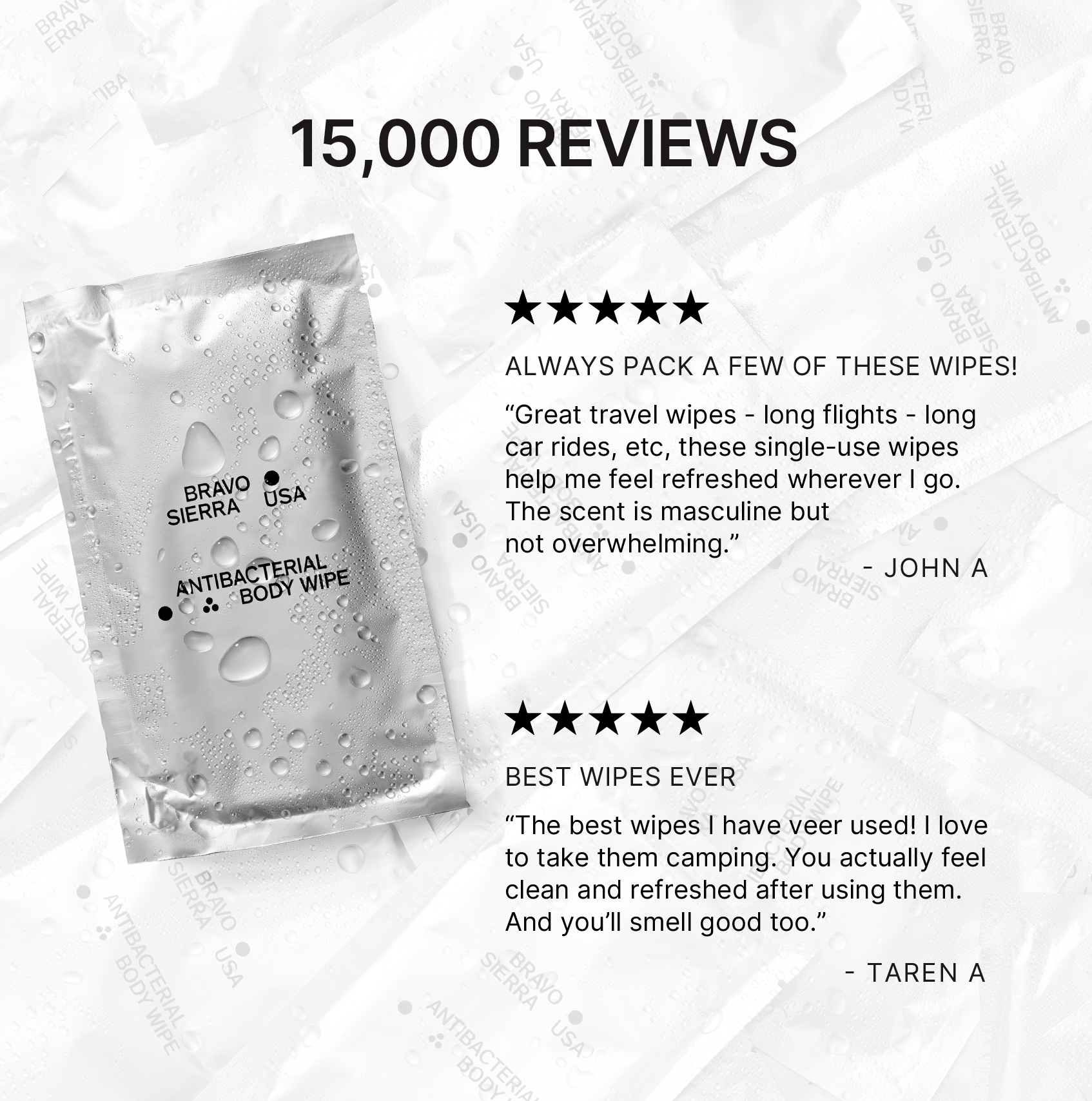 Bravo Sierra Antibacterial Body Wipes — tactical grooming kit lifestyle