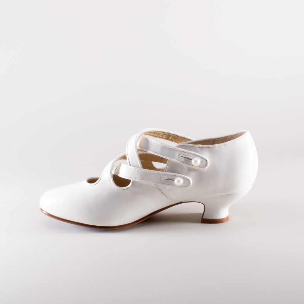 American Duchess Astoria Edwardian Leather Shoes (Soft Ivory) — color variant