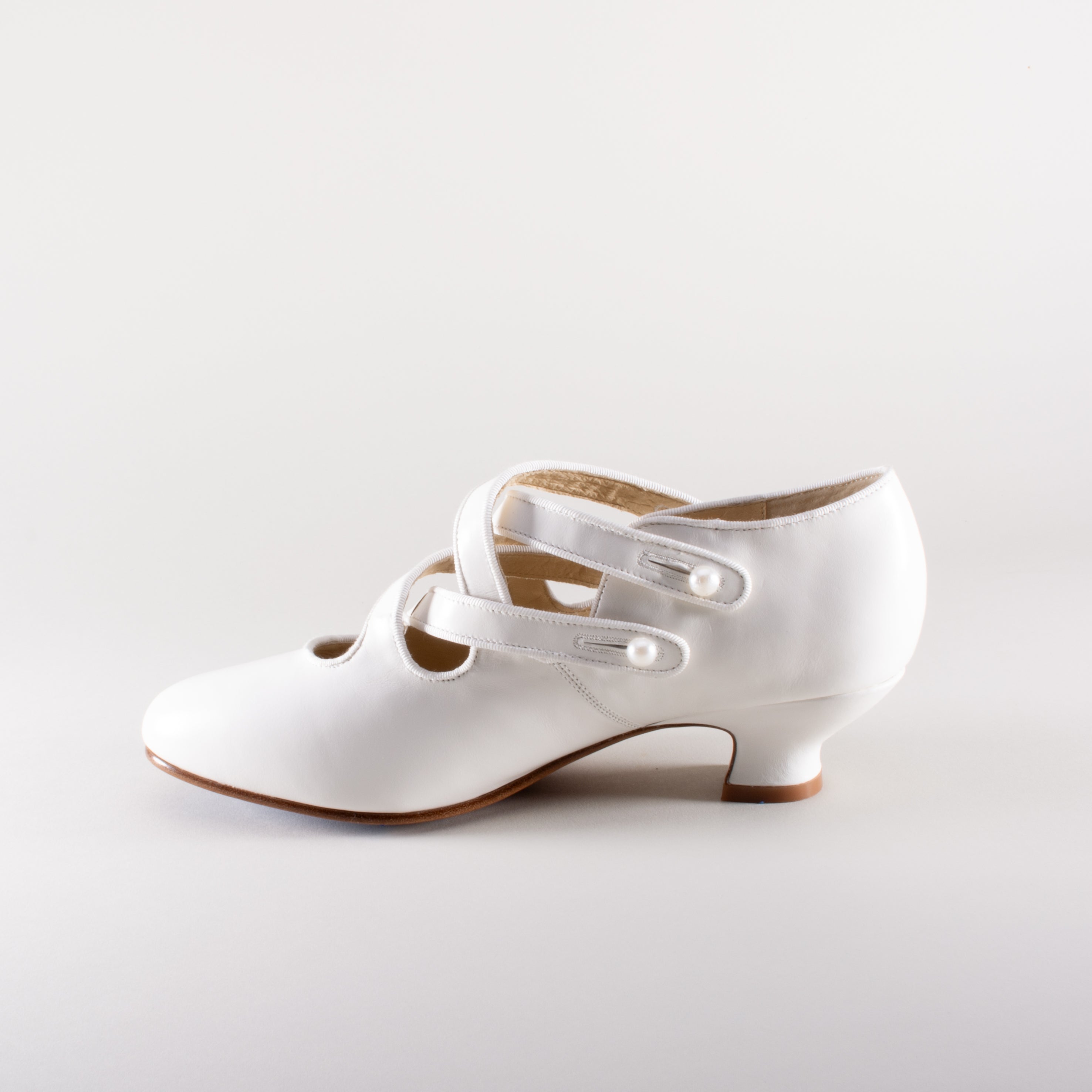 American Duchess Astoria Edwardian Leather Shoes (Soft Ivory) — color variant