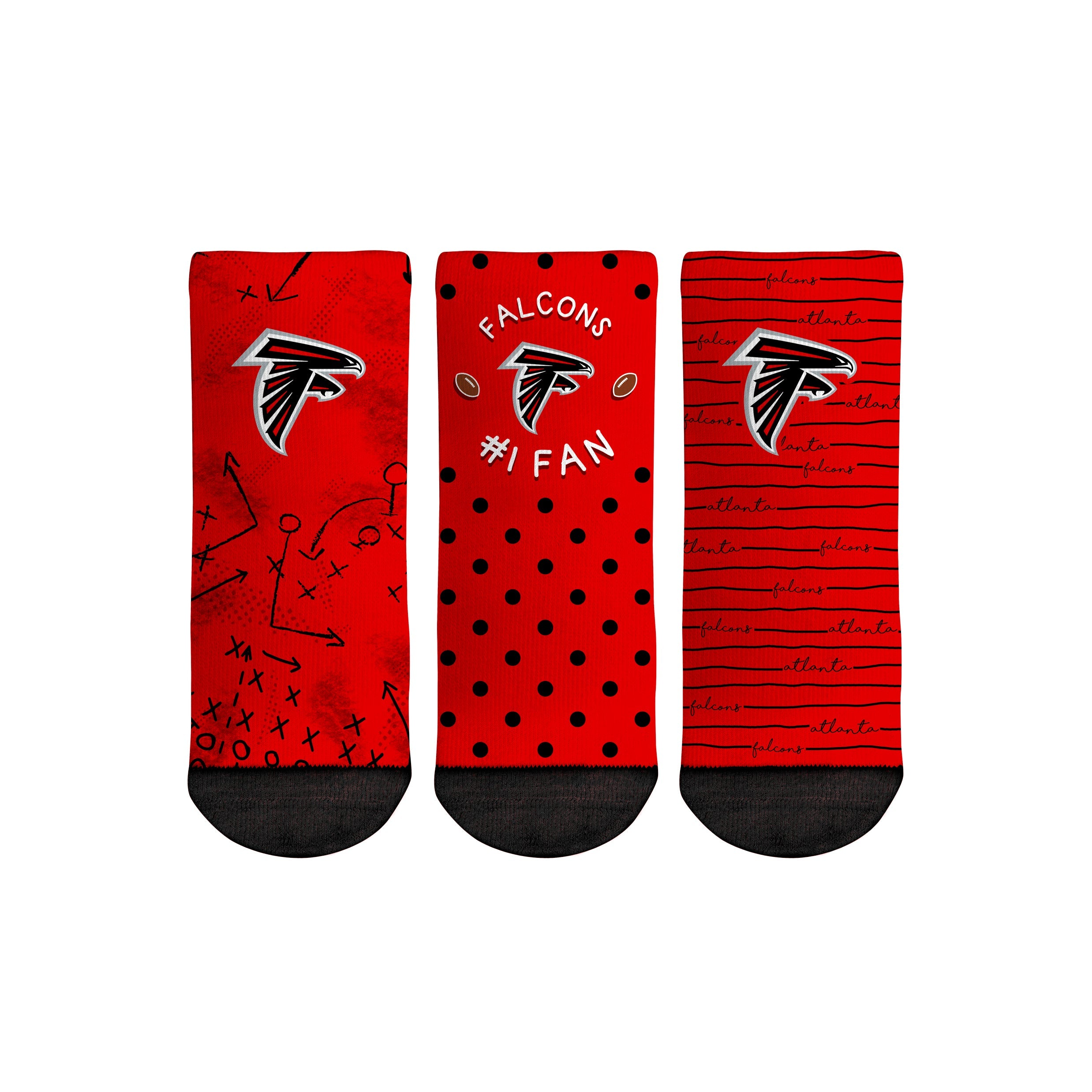 Rock 'Em Socks Rock 'Em Socks Atlanta Falcons - Number 1 Fan 3-Pack (Toddler) — main product shot