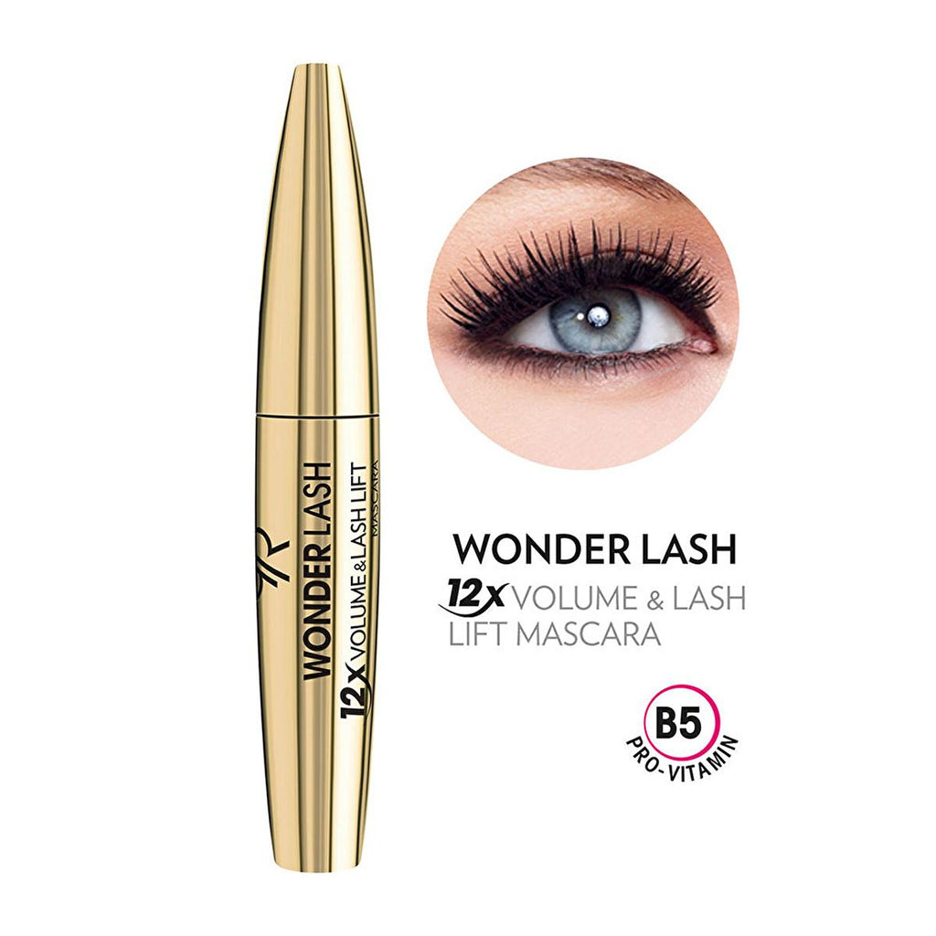 Golden Rose Wonder Lash Mascara 12X Volume & Lash Lift - Volumizing & Lengthening Mascara for Dramatic Eye Makeup