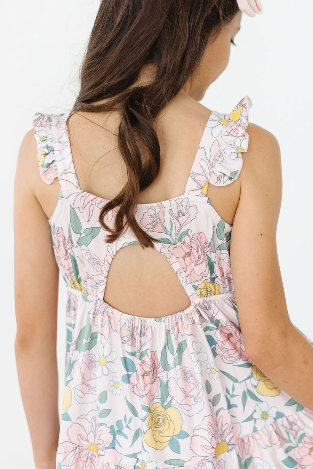 Mila & Rose ® Autumn Breeze Ruffle Maxi Dress — detail close-up
