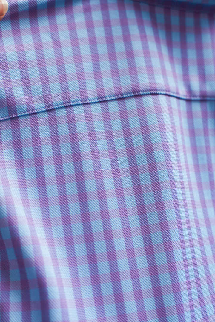 Buki Avant Check Long Sleeve Tech Shirt — detail close-up