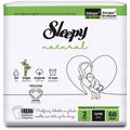 Sleepy Natural Mini: Bamboo Baby Diapers - Gentle, Soft, Absorbent Newborn Diapers for Sensitive Skin (68 Count)
