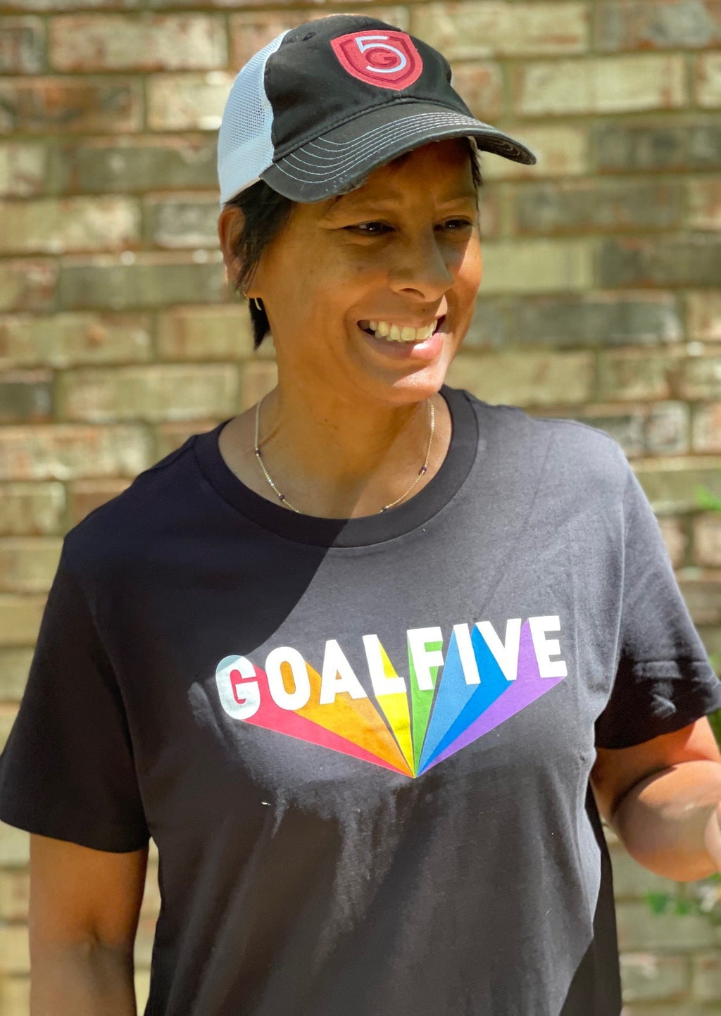 Goal Five Superhuman Black Cotton T-Shirt — side view