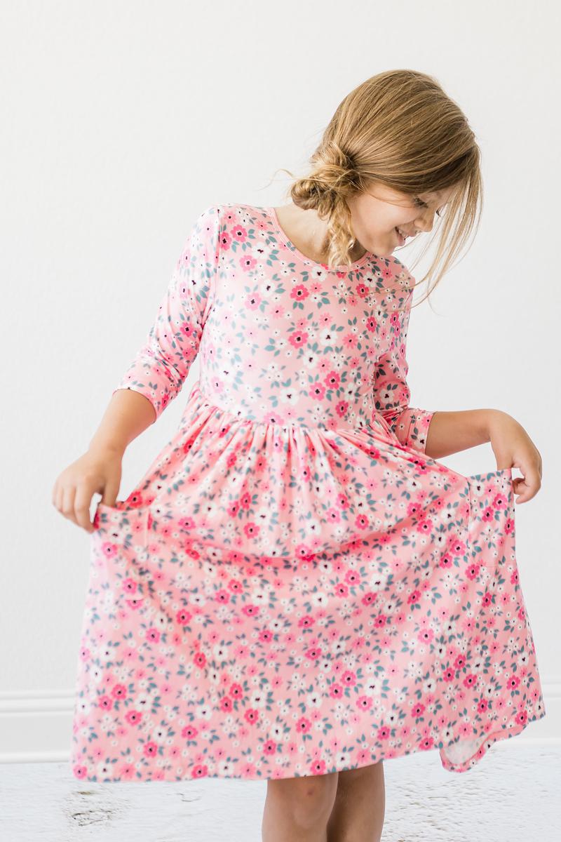 Mila & Rose ® Azalea 3/4 Sleeve Pocket Twirl Dress — lifestyle context