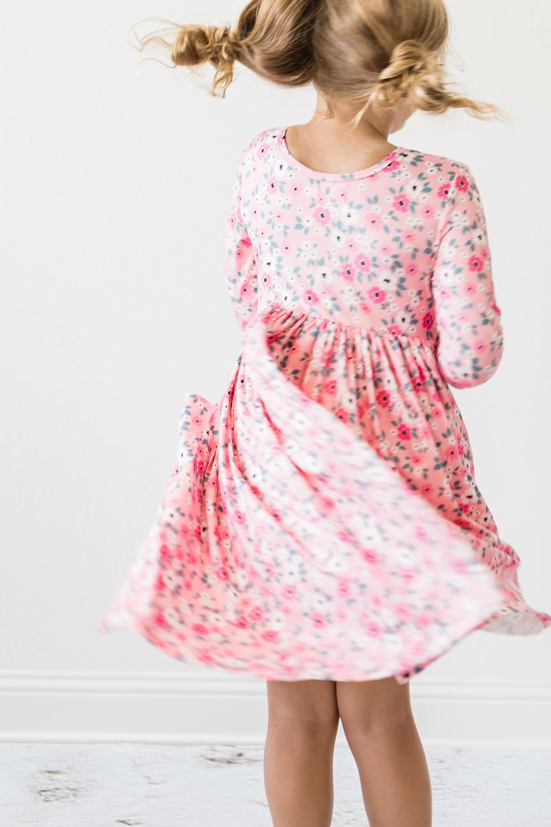 Mila & Rose ® Azalea 3/4 Sleeve Pocket Twirl Dress — back view