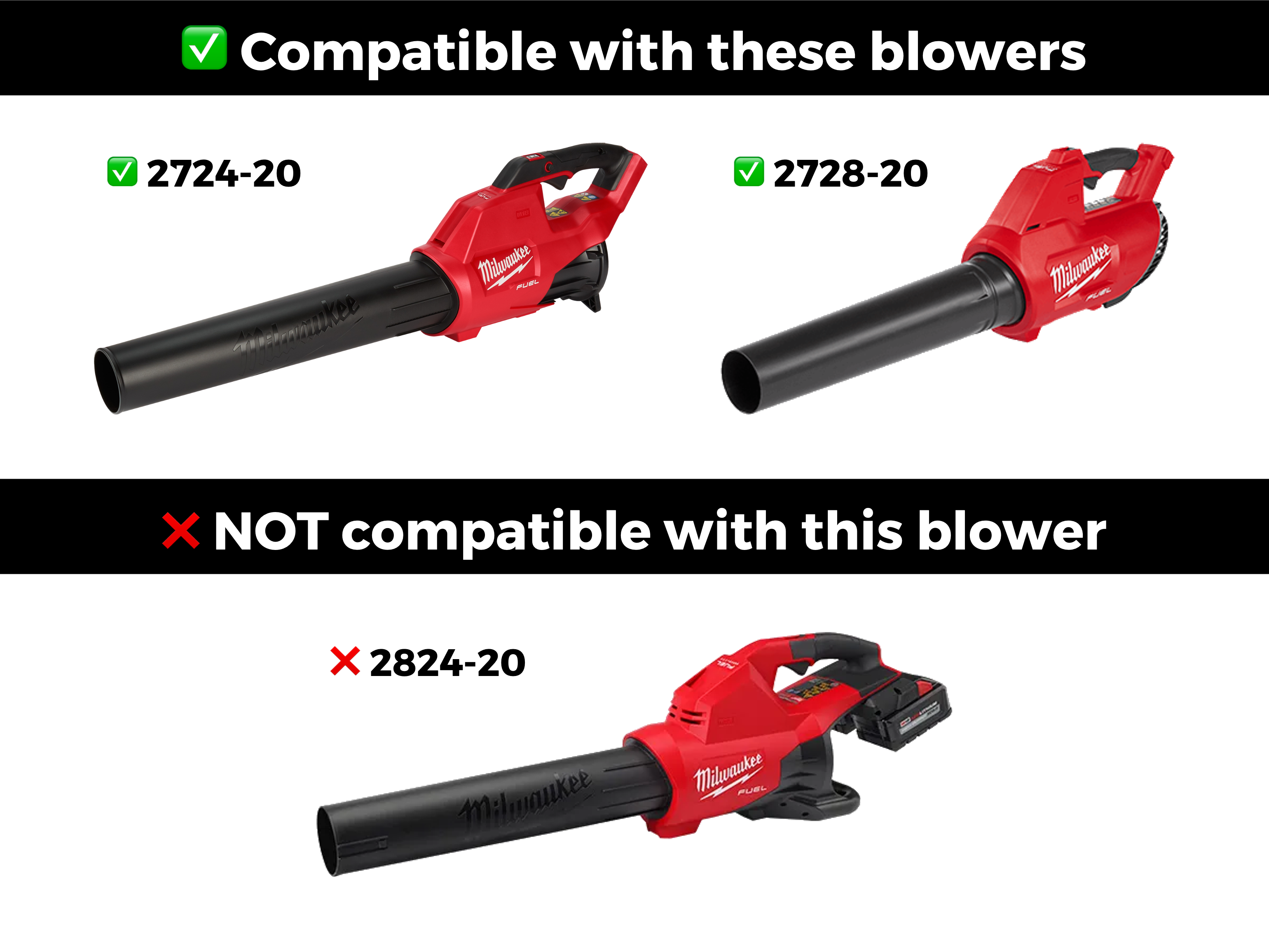 STUBBY® Car Drying Nozzle for Milwaukee M18 FUEL Gen I & II Single Battery Leaf Blowers (2724-20 & 2728-20) – Stubby Nozzle C