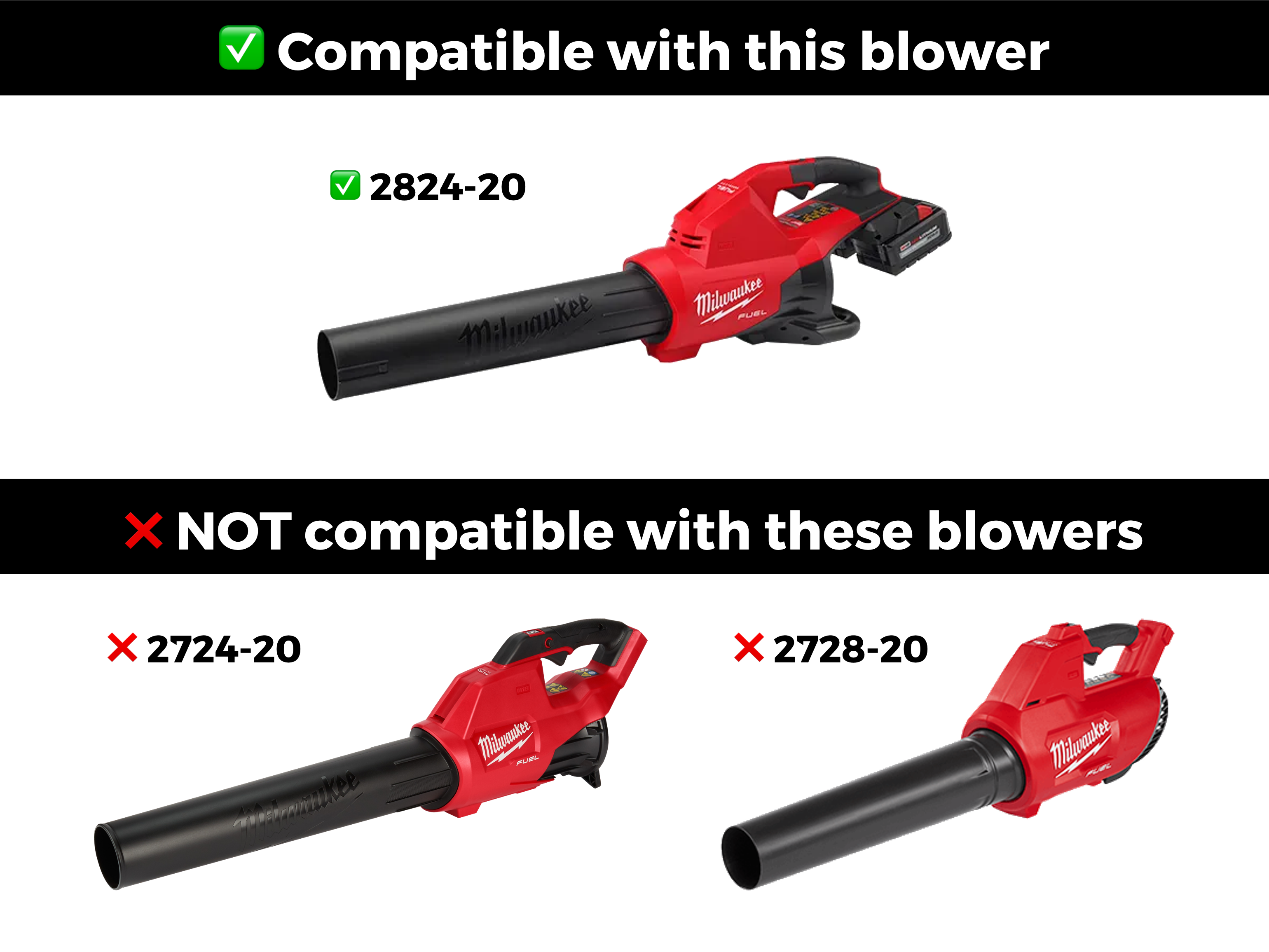 STUBBY® Car Drying Nozzle for Milwaukee M18 FUEL Dual Battery Leaf Blower (2824-20) – Stubby Nozzle Co., view 4