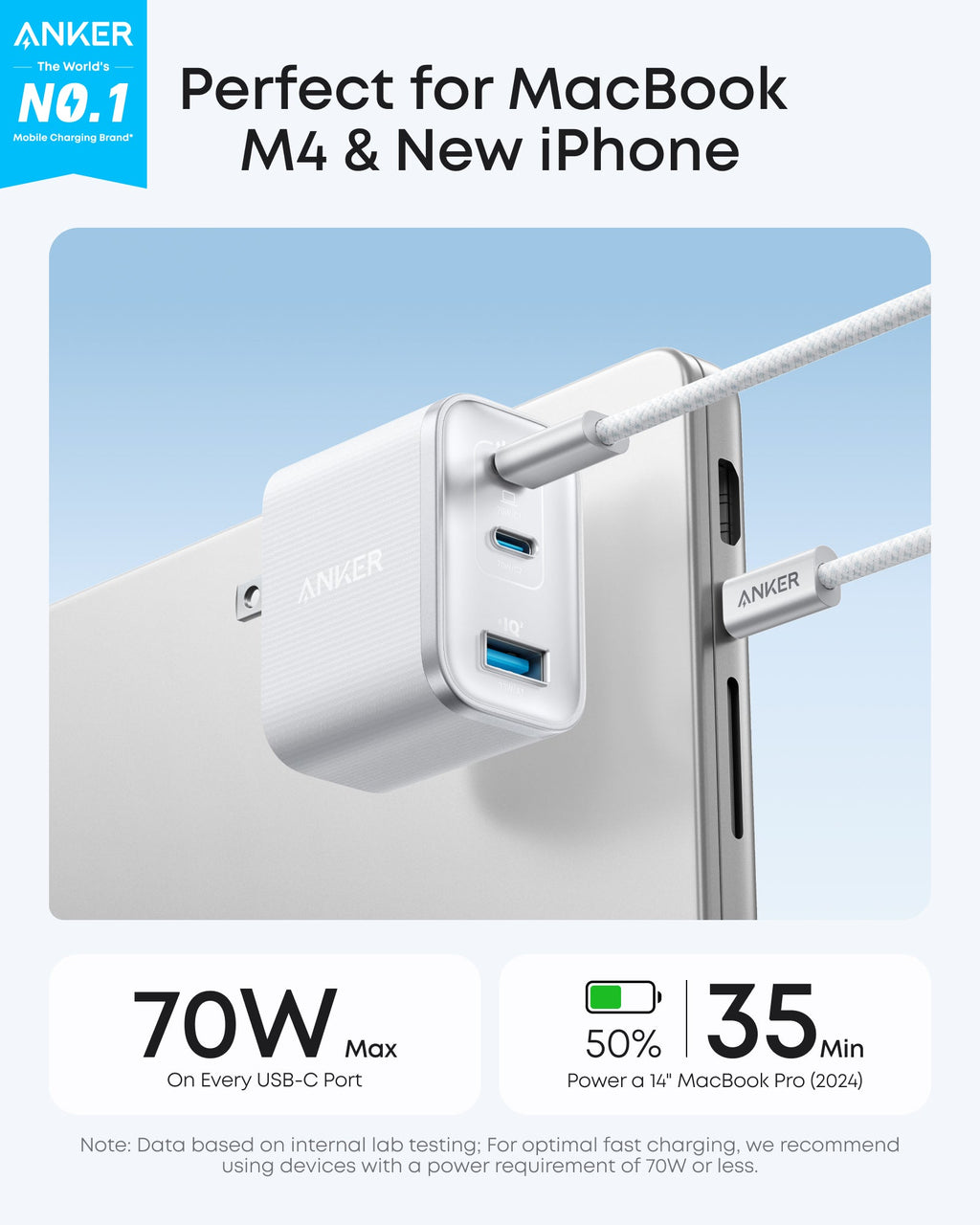 Anker Nano Charger (70W, 3 Ports), view 8
