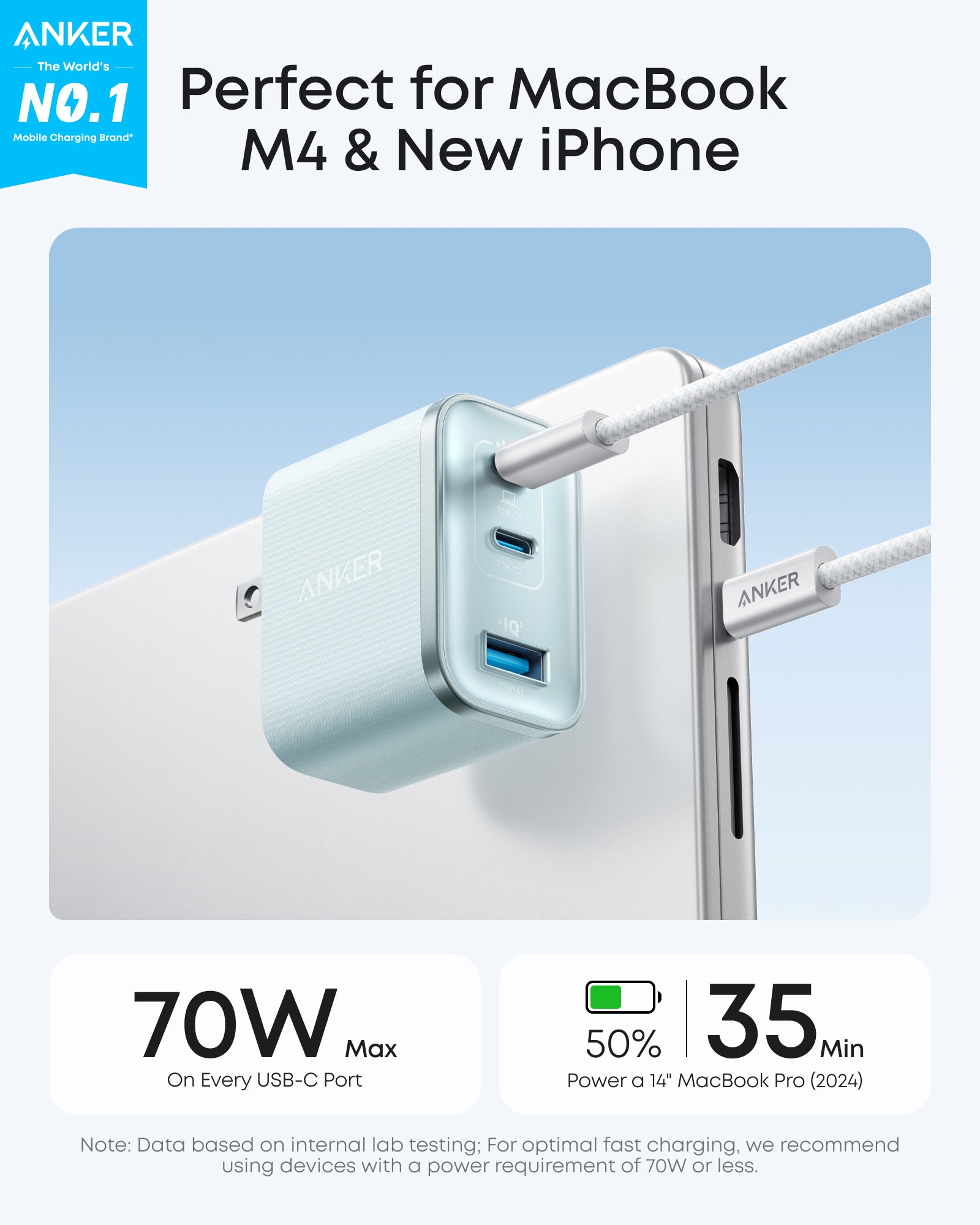 Anker Nano Charger (70W, 3 Ports), view 14