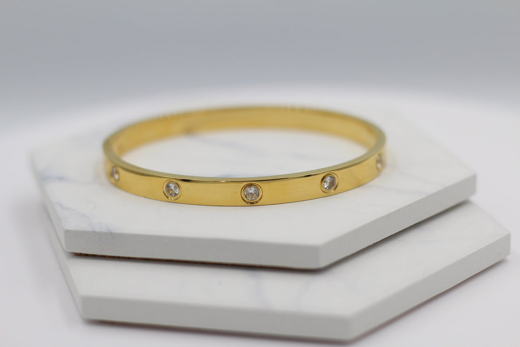KADOU BOUTIQUE Sparkle Hinged Bangle — back view