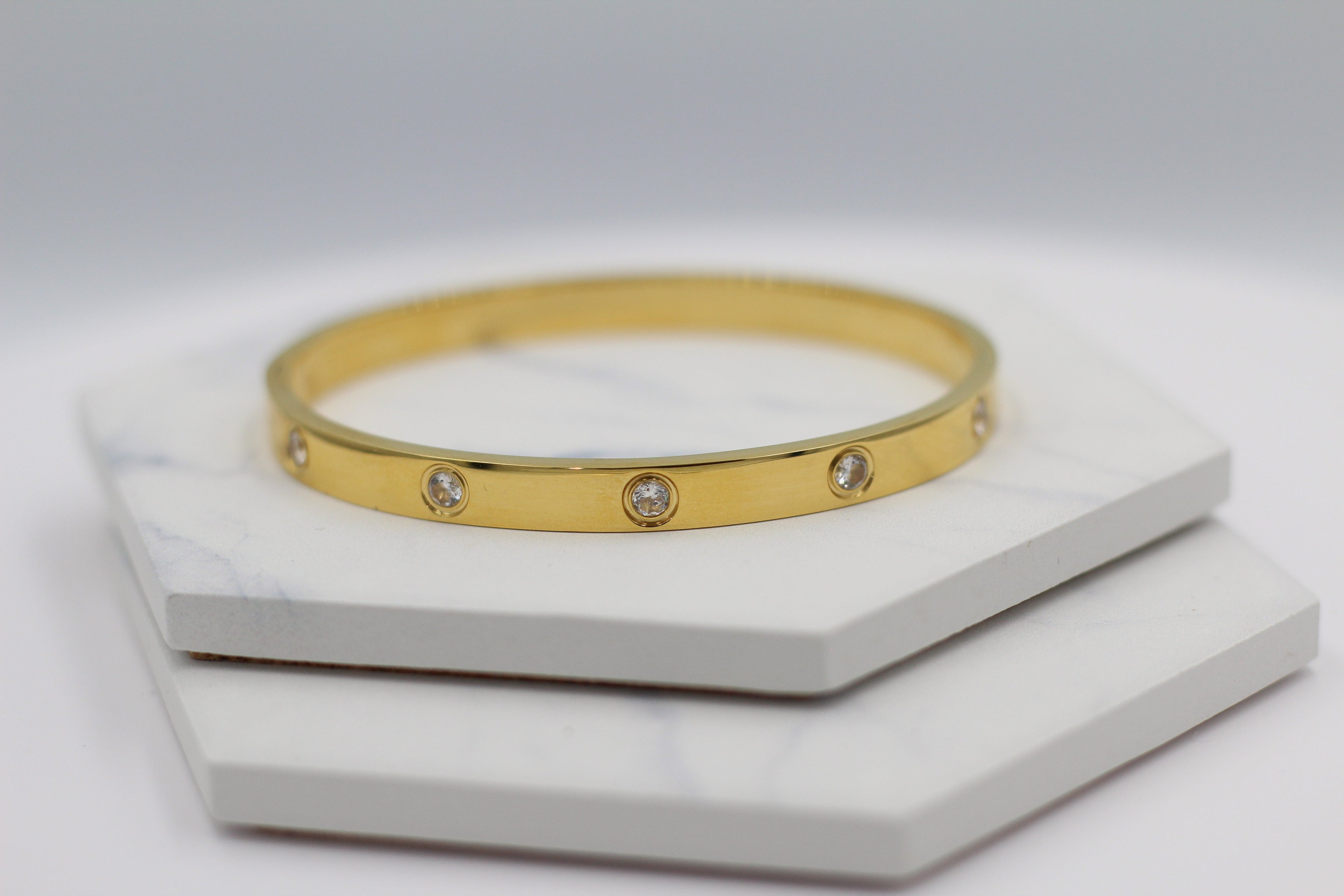 KADOU BOUTIQUE Sparkle Hinged Bangle — back view