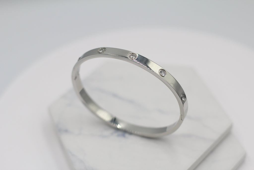 KADOU BOUTIQUE Sparkle Hinged Bangle — side view
