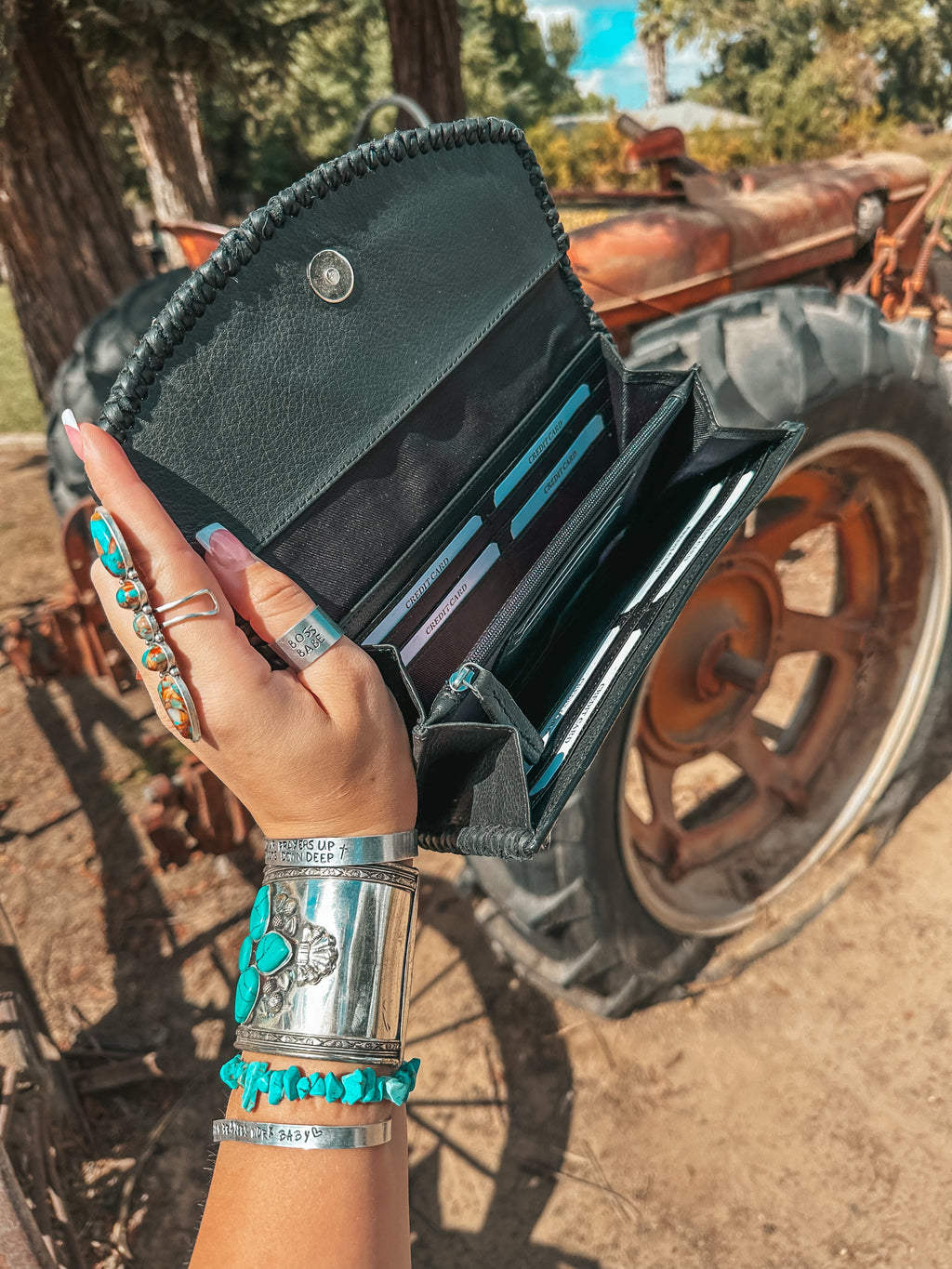 Haute Southern Hyde The Elva (Black Leather) Wallet a Haute Southern Hyde by Beth Marie Exclusive — side view