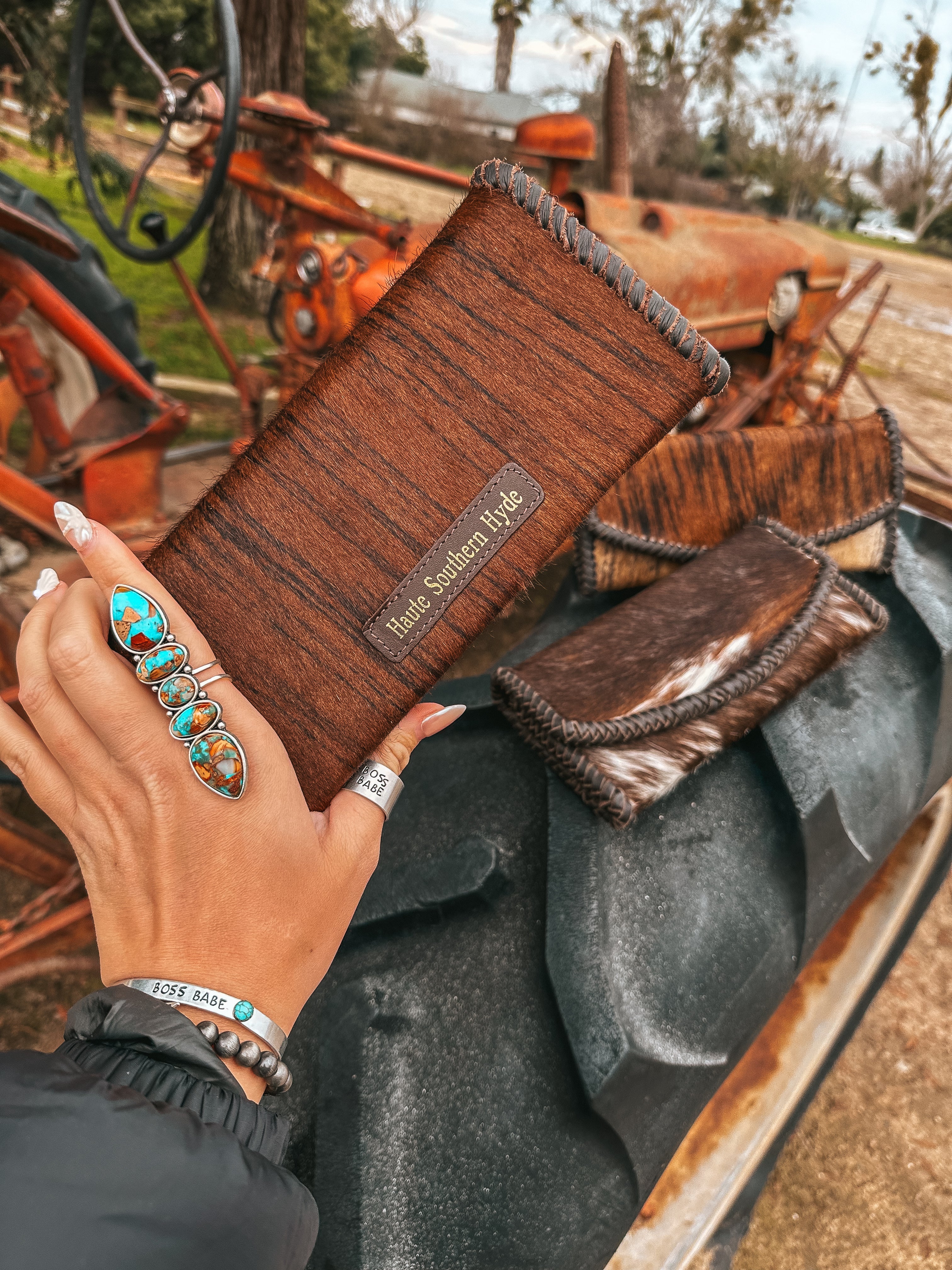 Haute Southern Hyde The Hazy Elva Wallet (Brown Leather ) a Haute Southern Hyde by Beth Marie Exclusive — side view