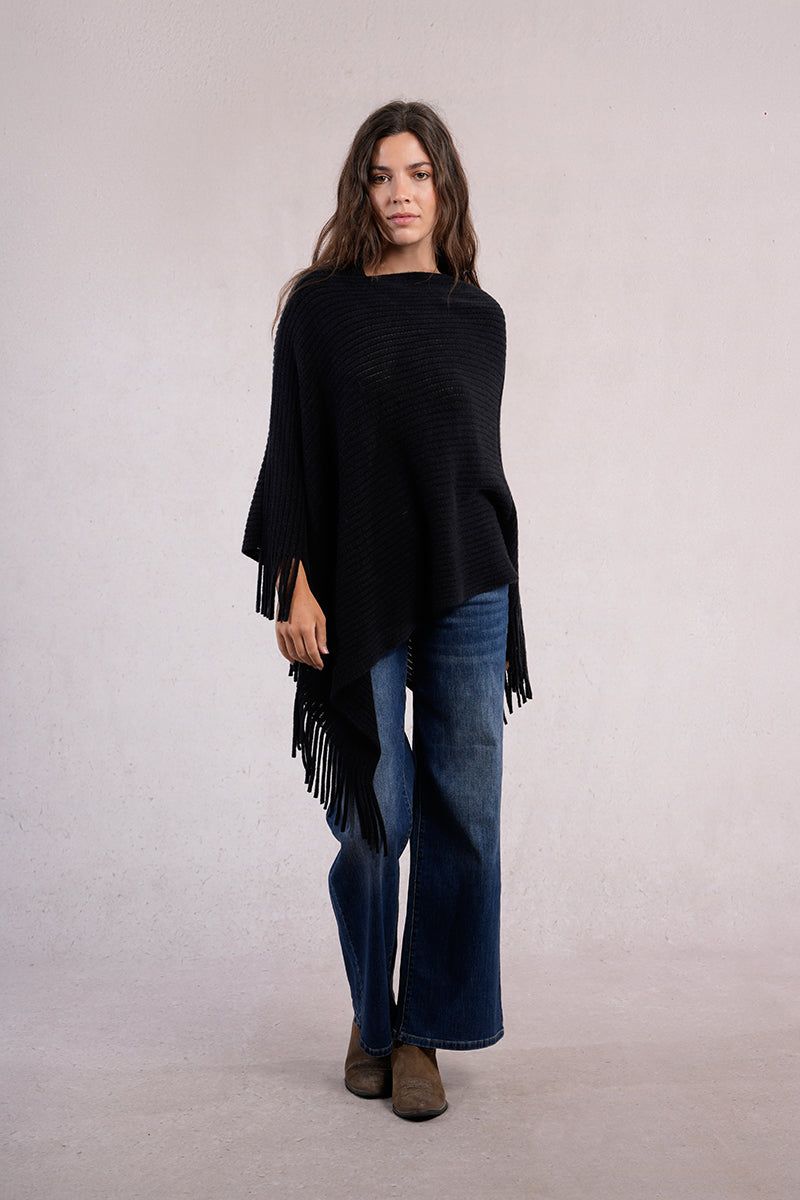 KADOU BOUTIQUE Knitted Poncho — in-use photo