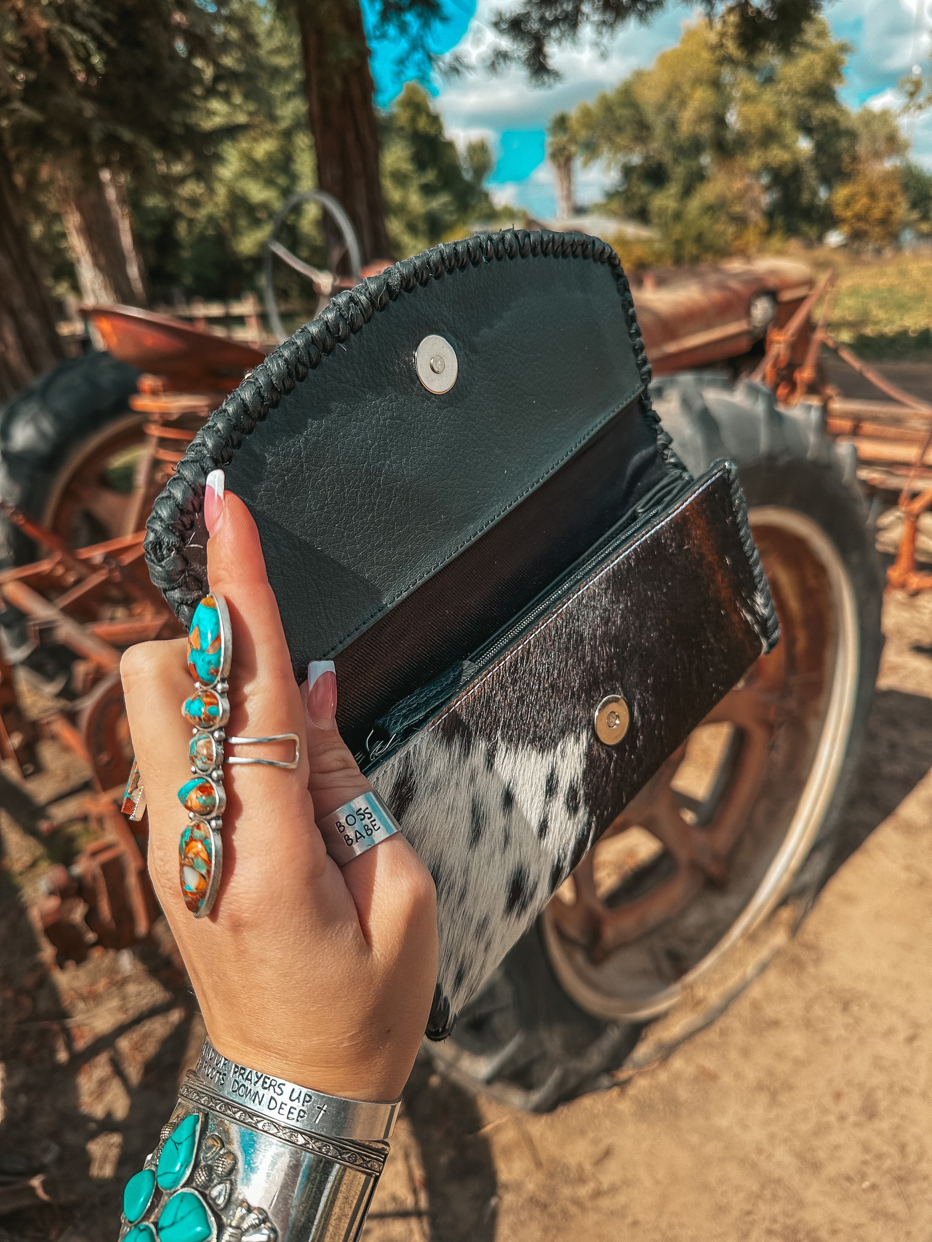 Haute Southern Hyde The Elva (Black Leather) Wallet a Haute Southern Hyde by Beth Marie Exclusive — lifestyle context