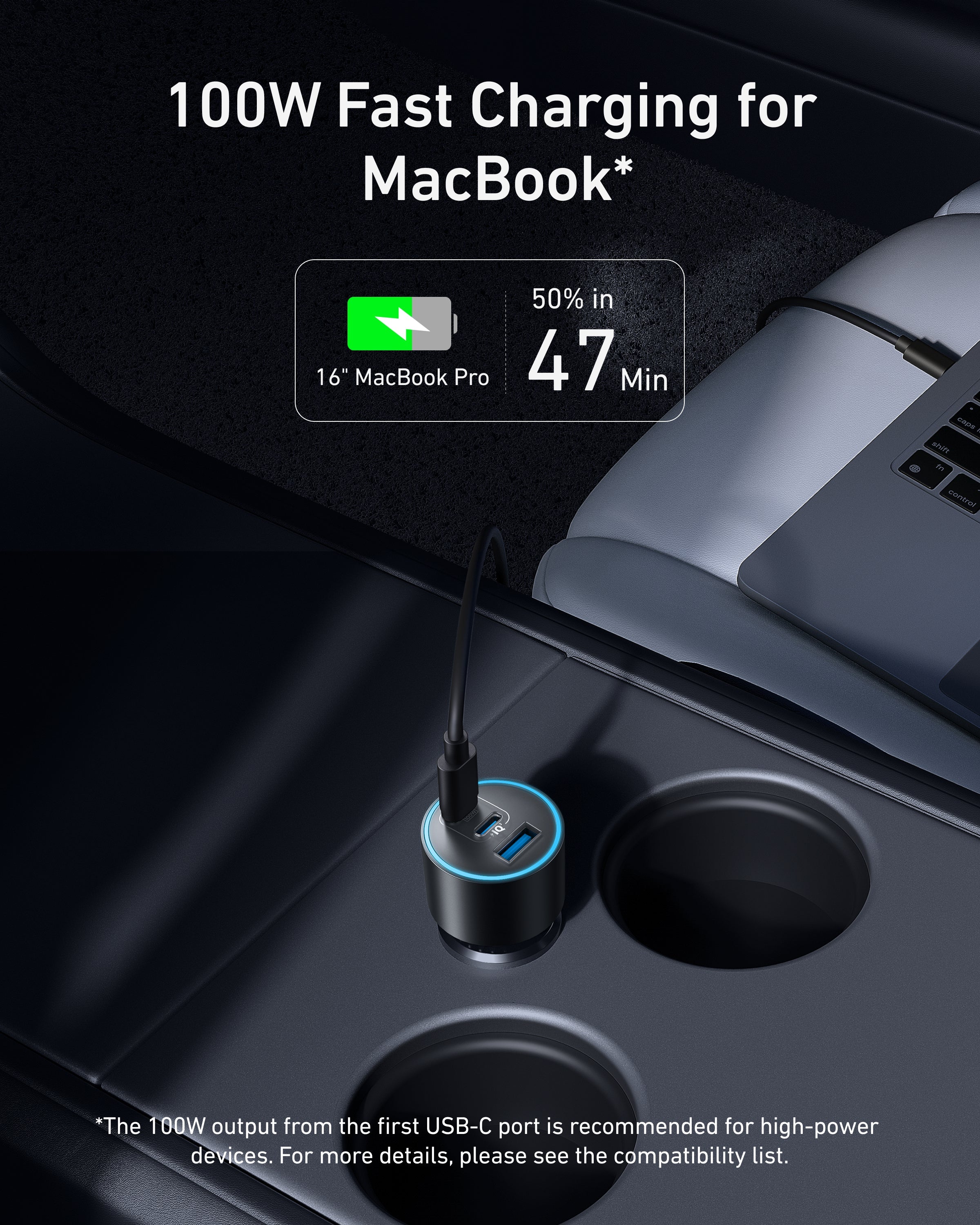 Anker Nano Car Charger (167.5W, 3 Ports), view 3