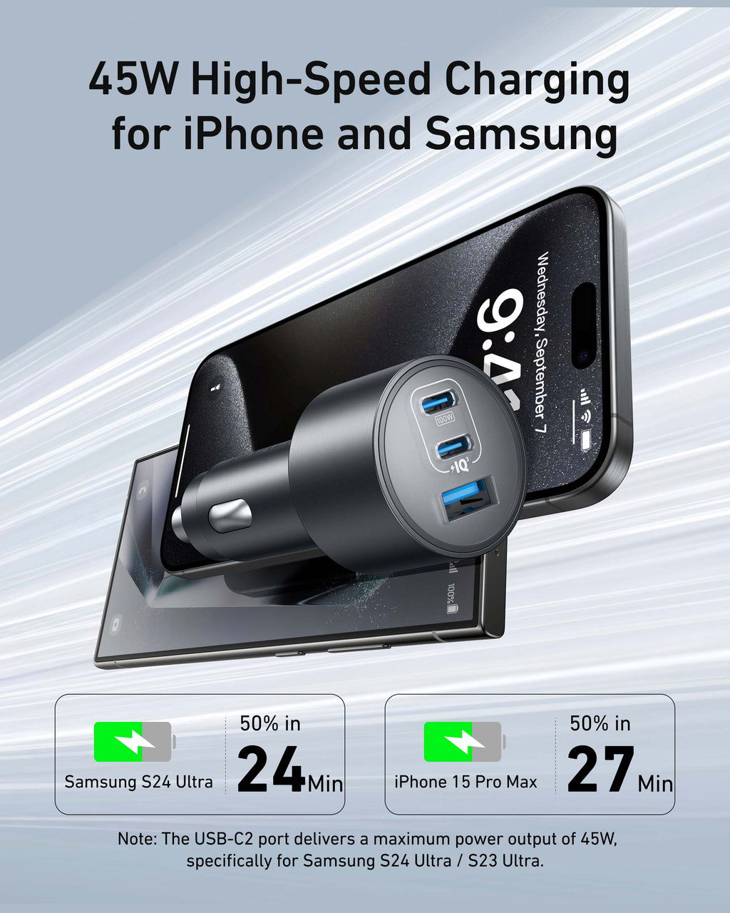Anker Nano Car Charger (167.5W, 3 Ports), view 4