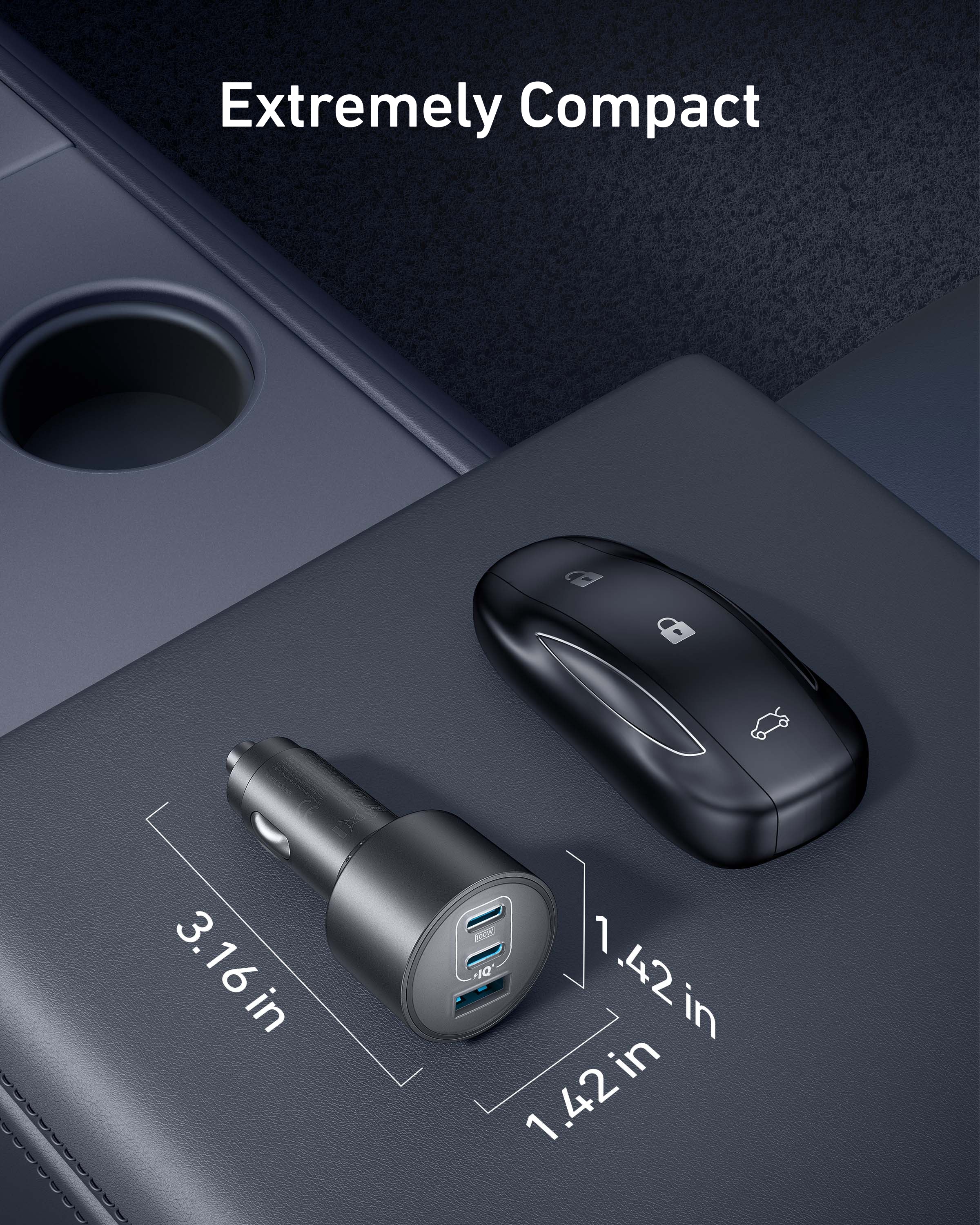Anker Nano Car Charger (167.5W, 3 Ports), view 5