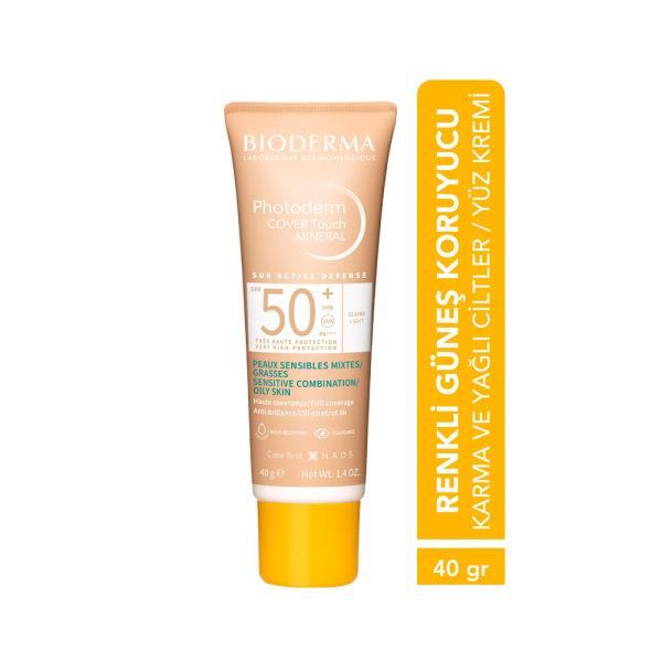 Bioderma Photoderm COVER Touch SPF50+ Very Light: High Protection Tinted Mineral Sunscreen for Sensitive Skin, Facial Sunscreen, 40gr