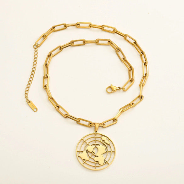 Pretty Little Patriot Pretty Little Patriot Biblical Flat Earth 18k gold Necklace — product category context