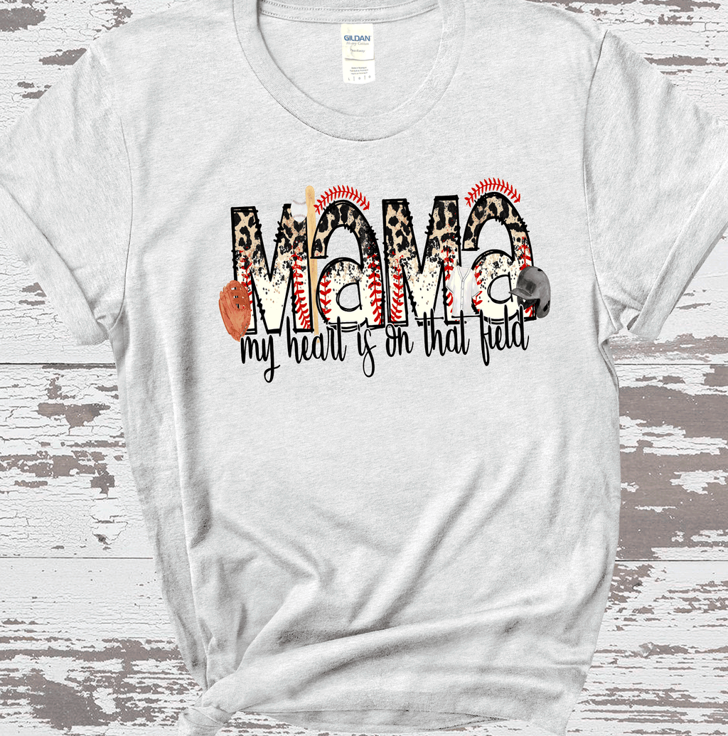 A Blessed Texas Mess Boutique Baseball Mom My heart is on that field, Baseball Mom Shirt, Baseball Shirt For… — dtf / graphic shirts category context