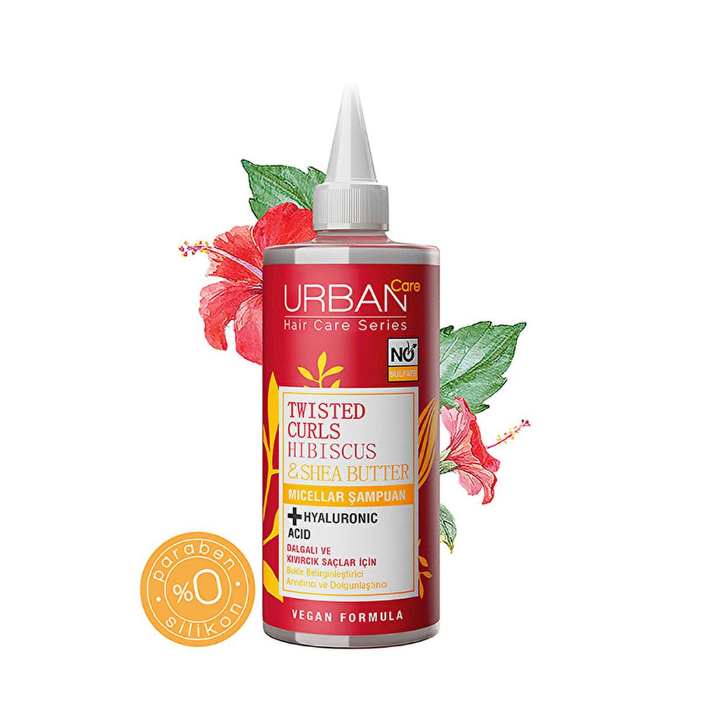 Urban Care Sulfate-Free Micellar Shampoo for Curly Hair - Gentle, Moisturizing, and Frizz-Reducing with Hibiscus & Shea Butter