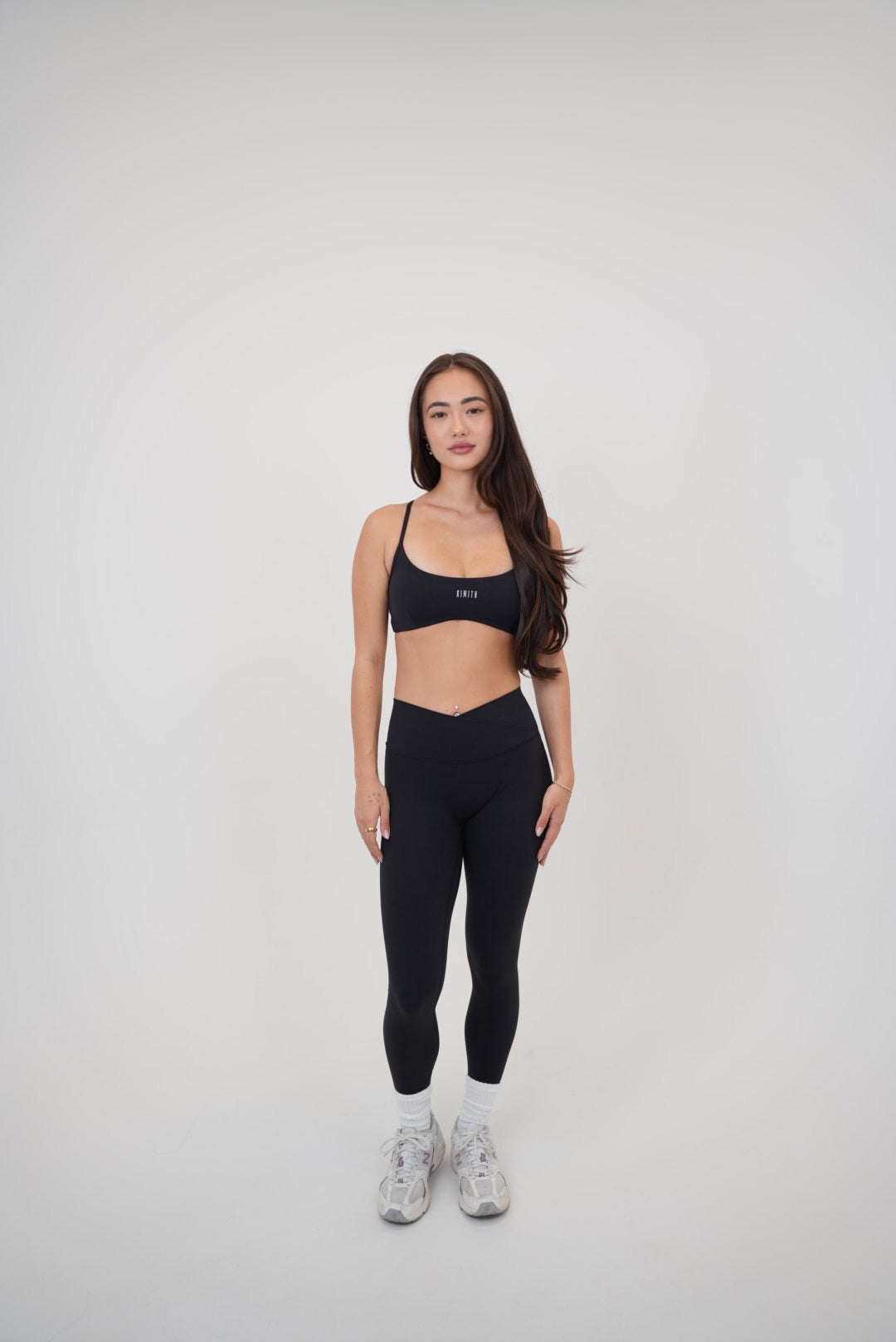 KIMITH BRAND My Time Is Divine Black Cross-Back Butter Soft Bra — size reference