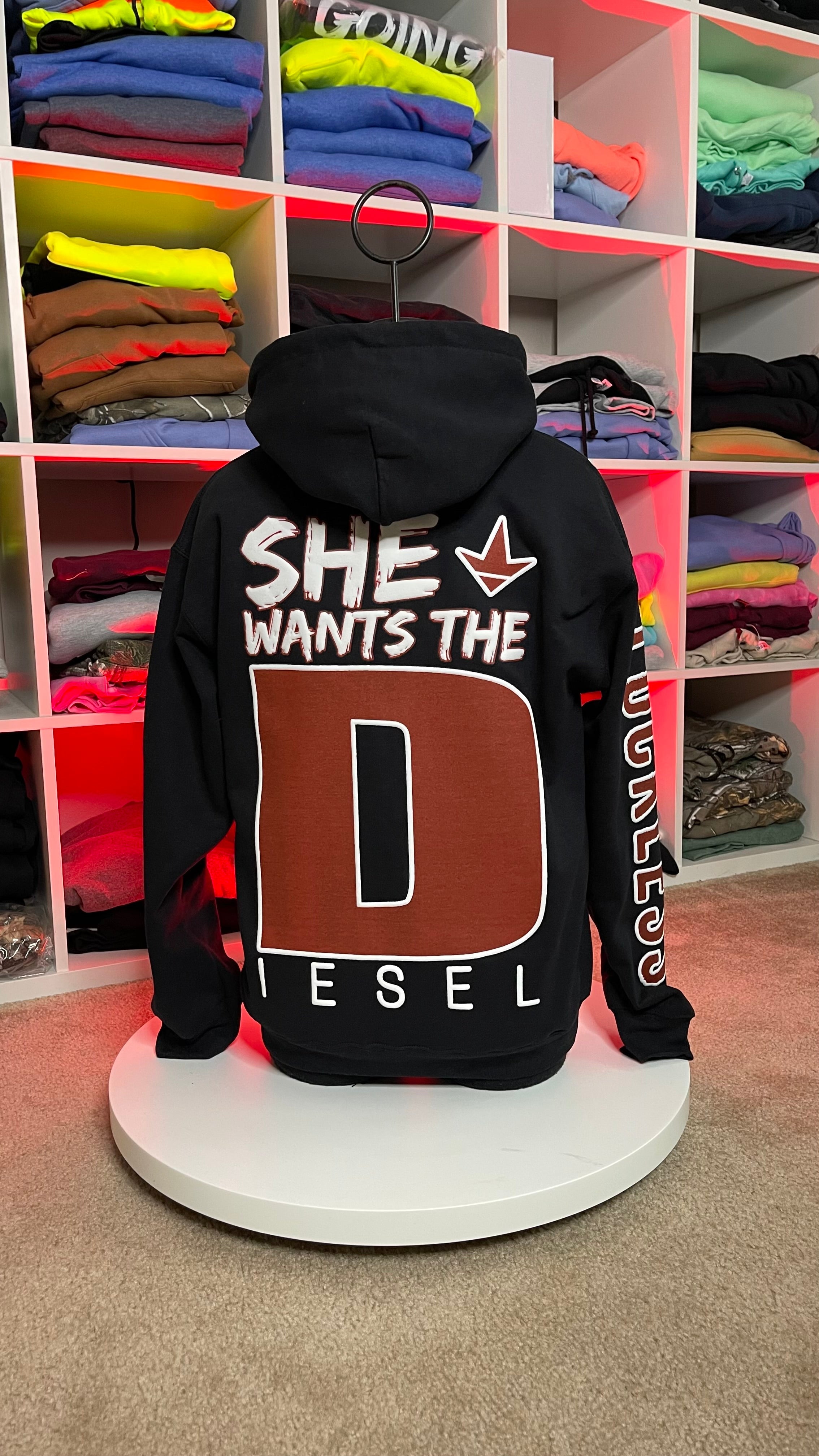 Luckless Outfitters She Wants the Diesel Hoodie — size reference