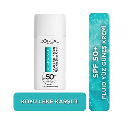 L'Oreal Paris Bright Reveal SPF 50+ Facial Sunscreen: Dark Spot Corrector, Lightweight, Non-Greasy - Ultimate Sun Protection & Even Skin Tone