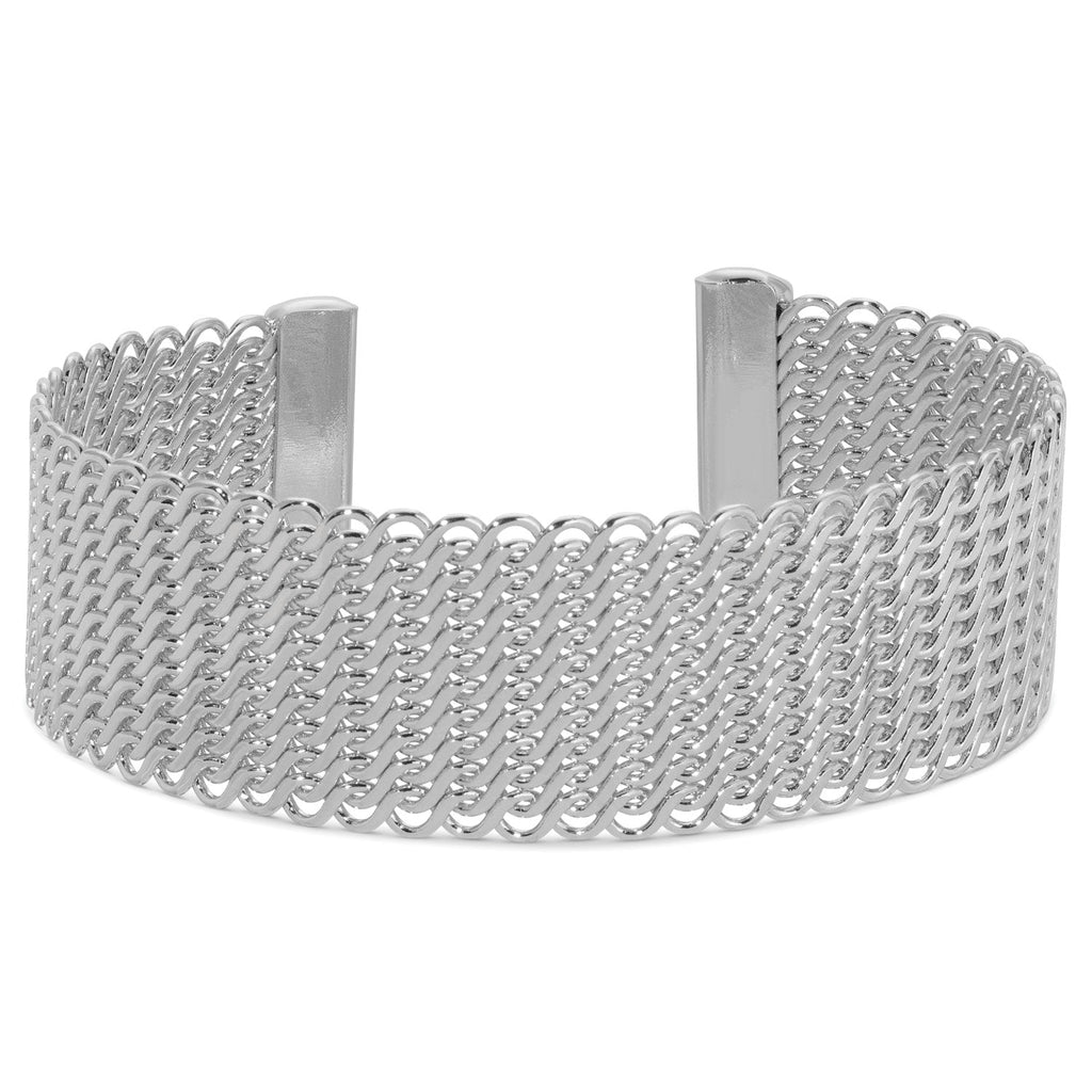 KADOU BOUTIQUE Interwoven Mesh Cuff Bracelet — side view