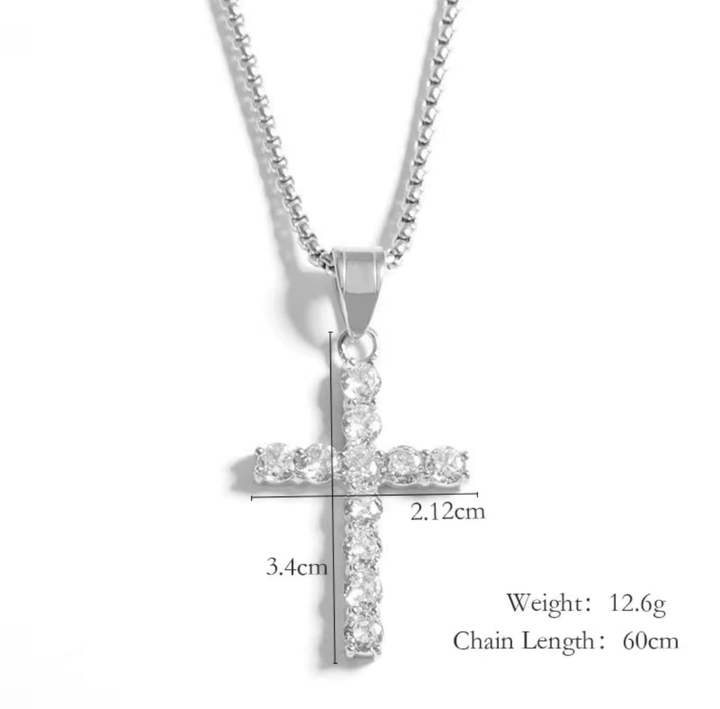 Pretty Little Patriot Pretty Little Patriot He is Risen CZ Cross necklace — detail shot 6