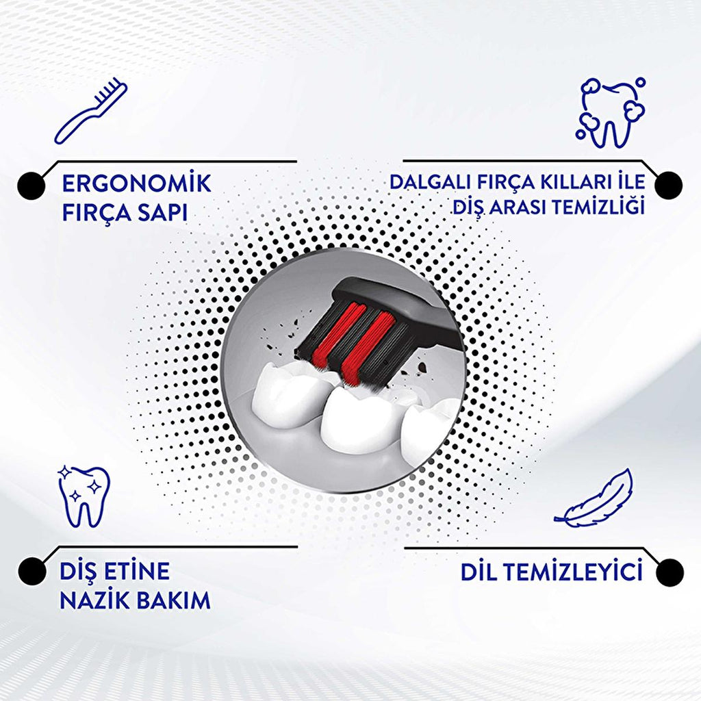 Signal Manual Toothbrush Performance Black - Soft Bristle, Ergonomic Design for Gentle Gum Care