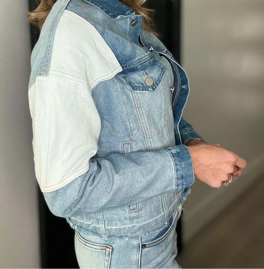Pretty Little Patriot Pretty Little Patriot Limited Edition Trump Jean Jackets — Pretty Little Patriot branding close-up