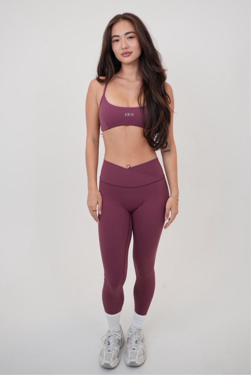 KIMITH BRAND My Time Is Divine Plum Sculpt V-Waist Legging — detail close-up