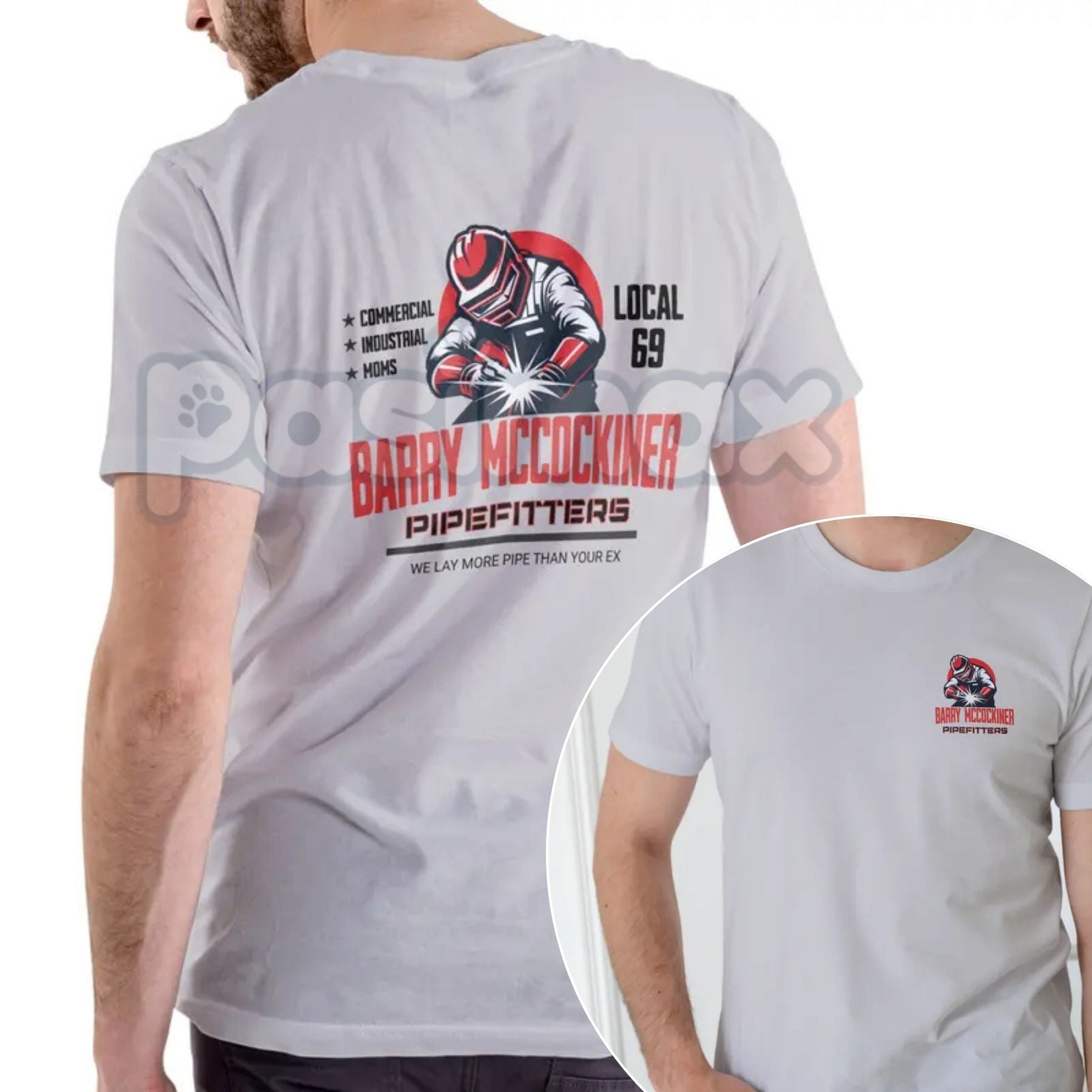 Pasimax BARRY MCCOCKINER PIPEFITTERS LOCAL 69 Funny T Shirt - Crude Union Joke Apparel, Pipefitter Humor Tee, Adult Tradesman