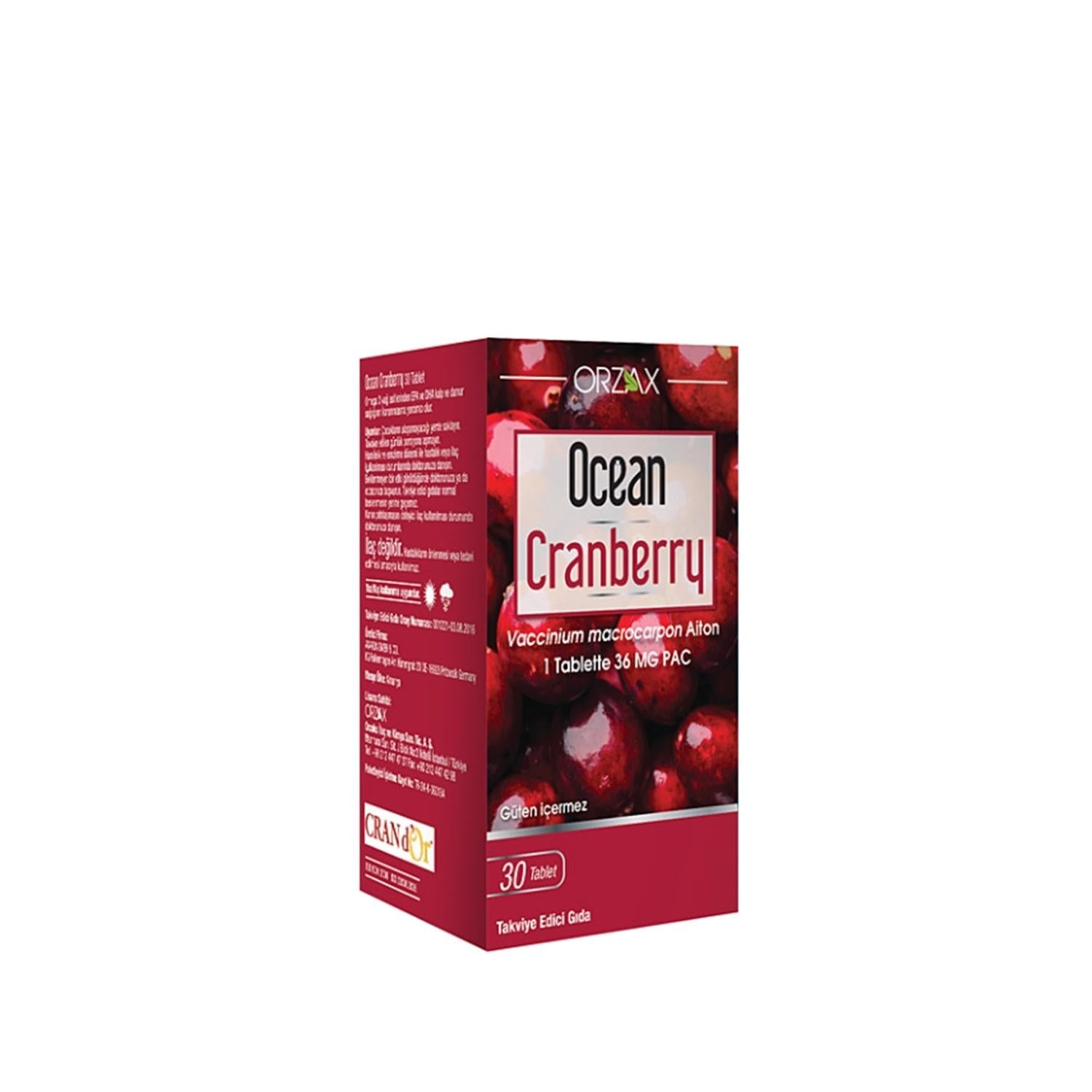 Ocean Cranberry Supplement - Urinary Tract Health Support with 30 Capsules