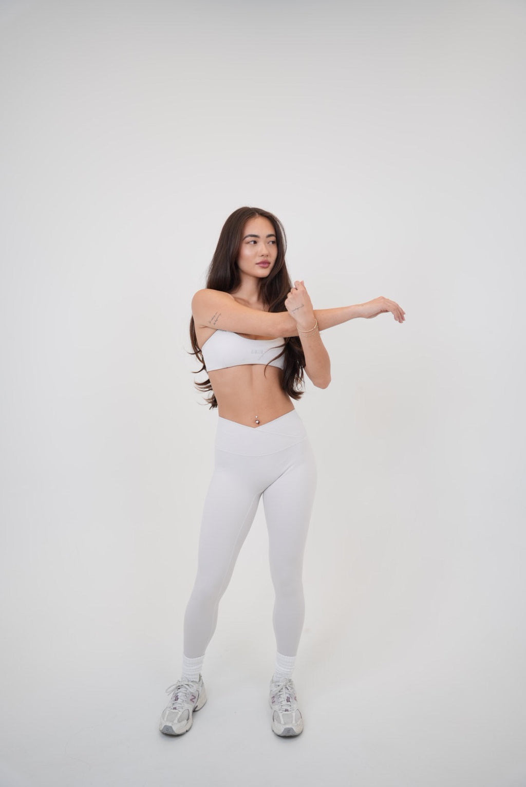 KIMITH BRAND My Time Is Divine Lime White Cross-Back Butter Soft Bra — size reference
