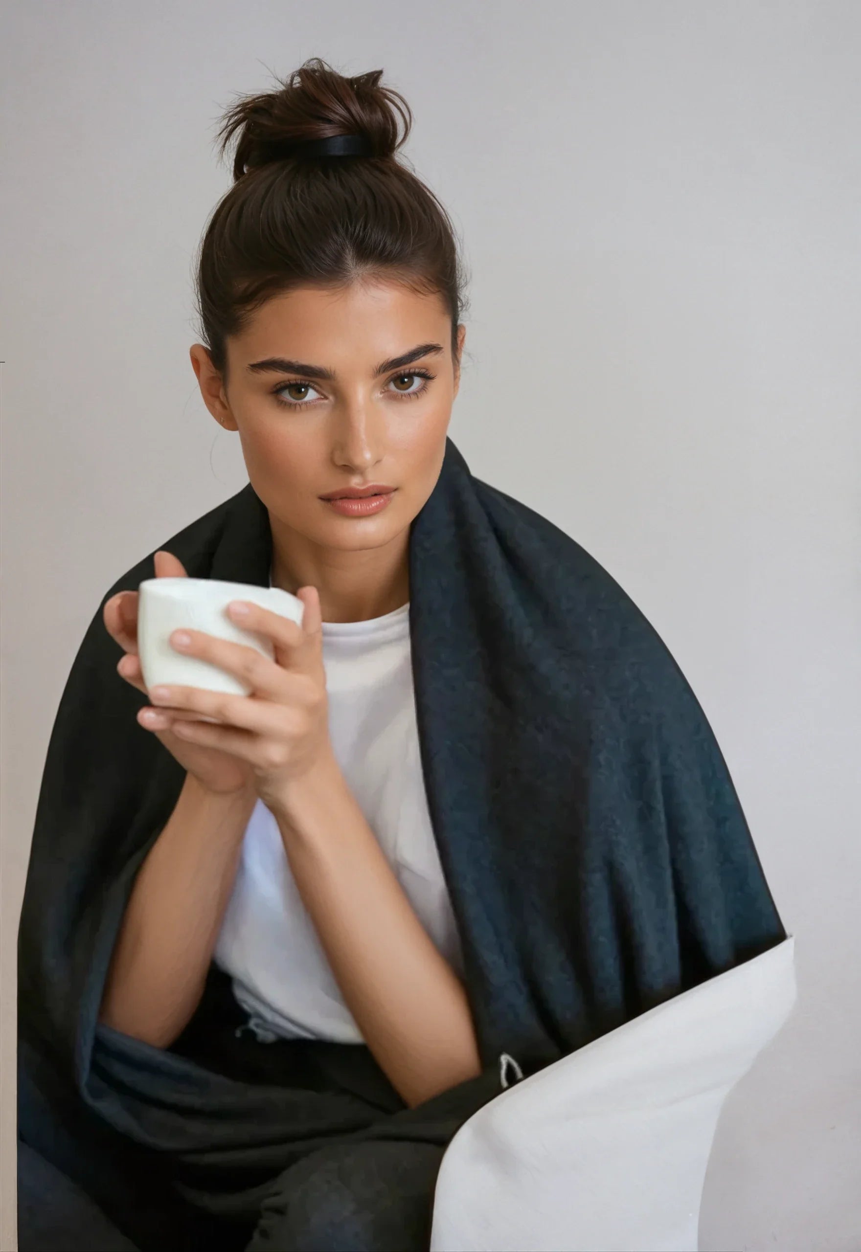 Buki Buki Blanket - Charcoal Grey — side view
