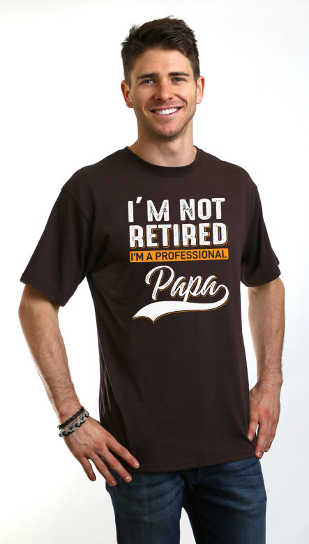 Spun Bamboo I'm not Retired Men's Bamboo Viscose/Organic Cotton Short Sleeve Graphic T-Shirt — lifestyle context